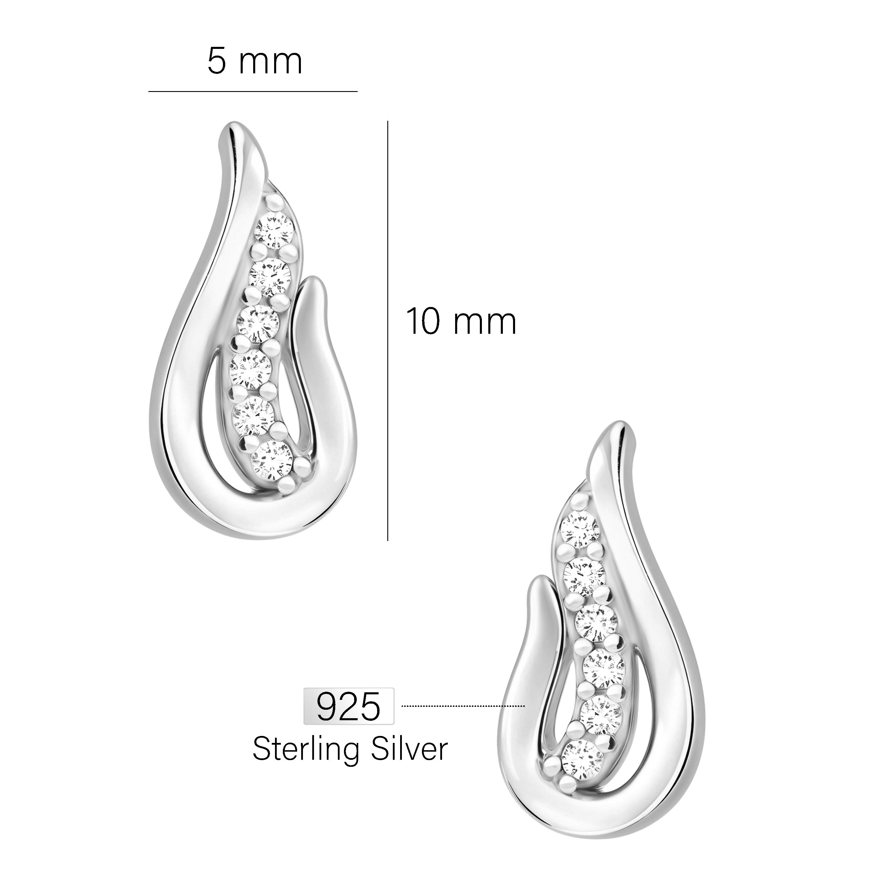 Sofia Milani Paar Ohrstecker Flügel, 925 Silber Damen Schmuck - E1674