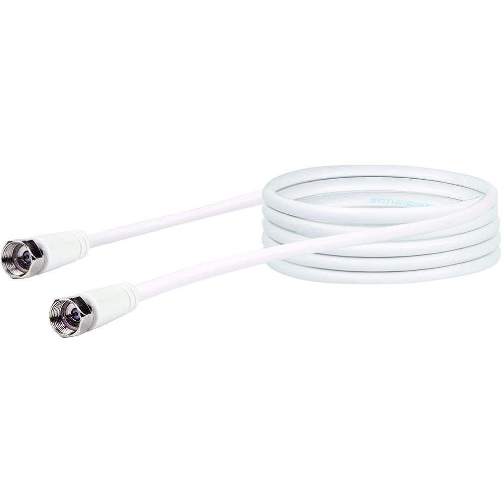 Schwaiger KVCHQ30532 SAT-Kabel, SAT Anschlusskabel, 90 dB, 3m, weiß, Kunststoff, F Stecker