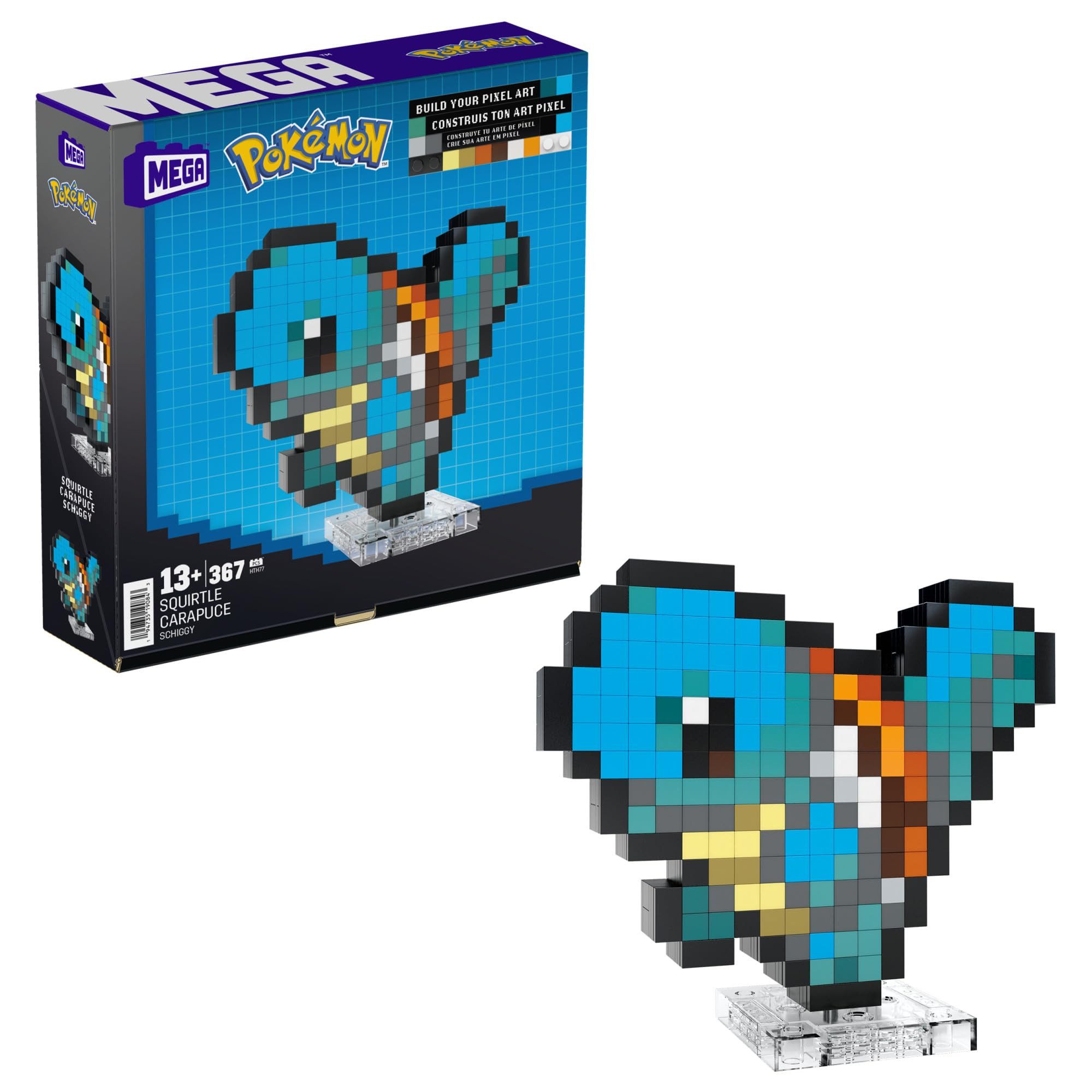 MEGA MEGA Pokémon Schiggy Pixel Art Konstruktions-Spielset, (367 St), Bau- und Konstruktionsset aus Pokémon