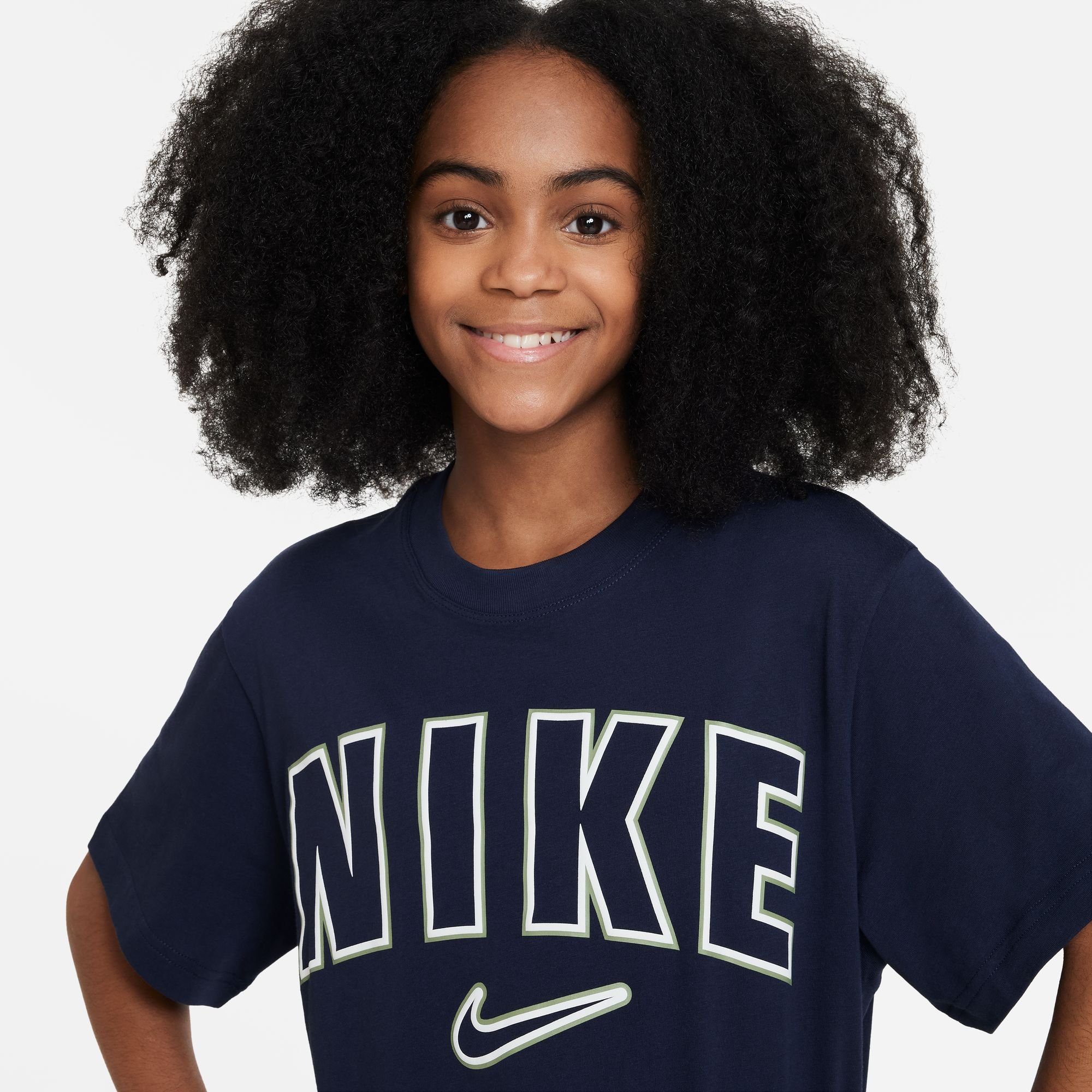 Nike Sportswear T-Shirt G Kinder Short PRNT BOXY NSW OBSIDIAN für TEE - Sleeve