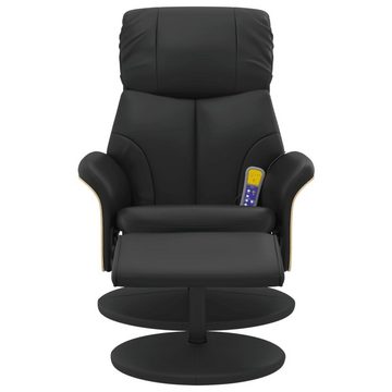 vidaXL Sessel Massagesessel mit Fußhocker Schwarz Kunstleder (1-St)