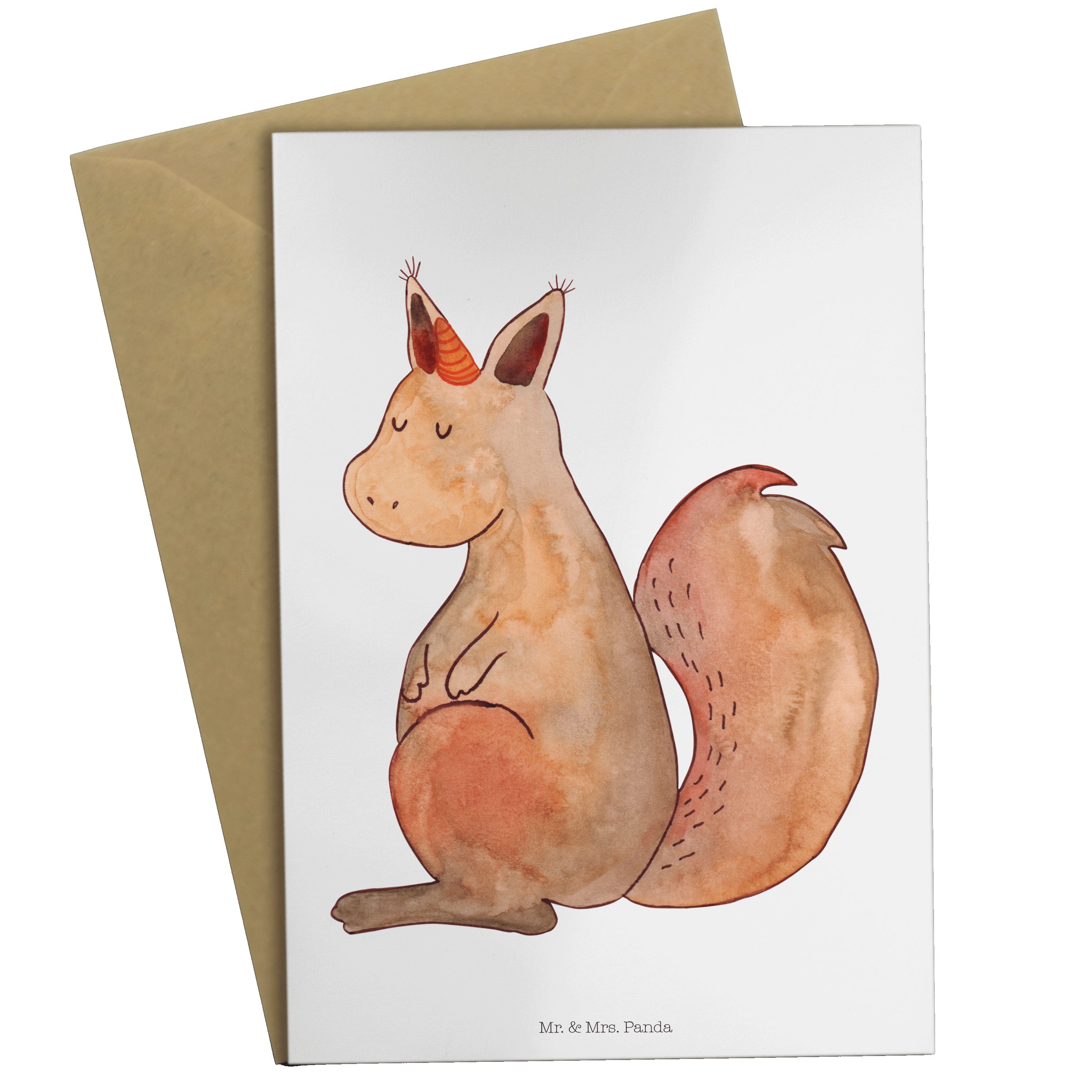 Einhörnchen Eichhorn, Hochzeitsk - Mr. Glaube Weiß Grußkarte Geschenk, - & Einhörner, Mrs. Panda