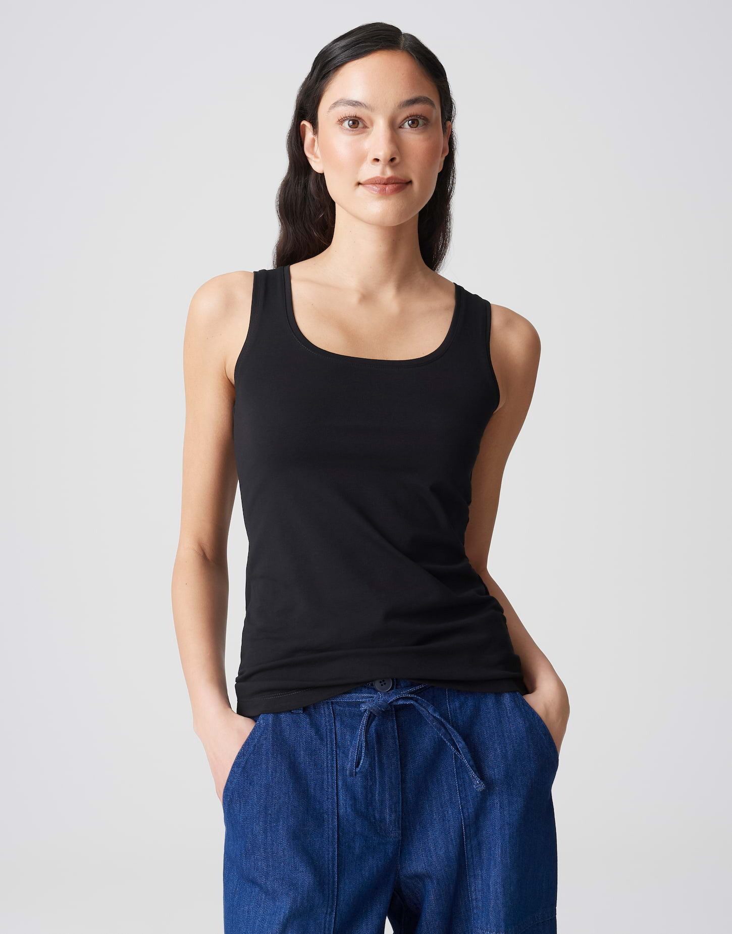 OPUS Trägertop Tanktop IMILIA Slim aus BCI Cotton Mix
