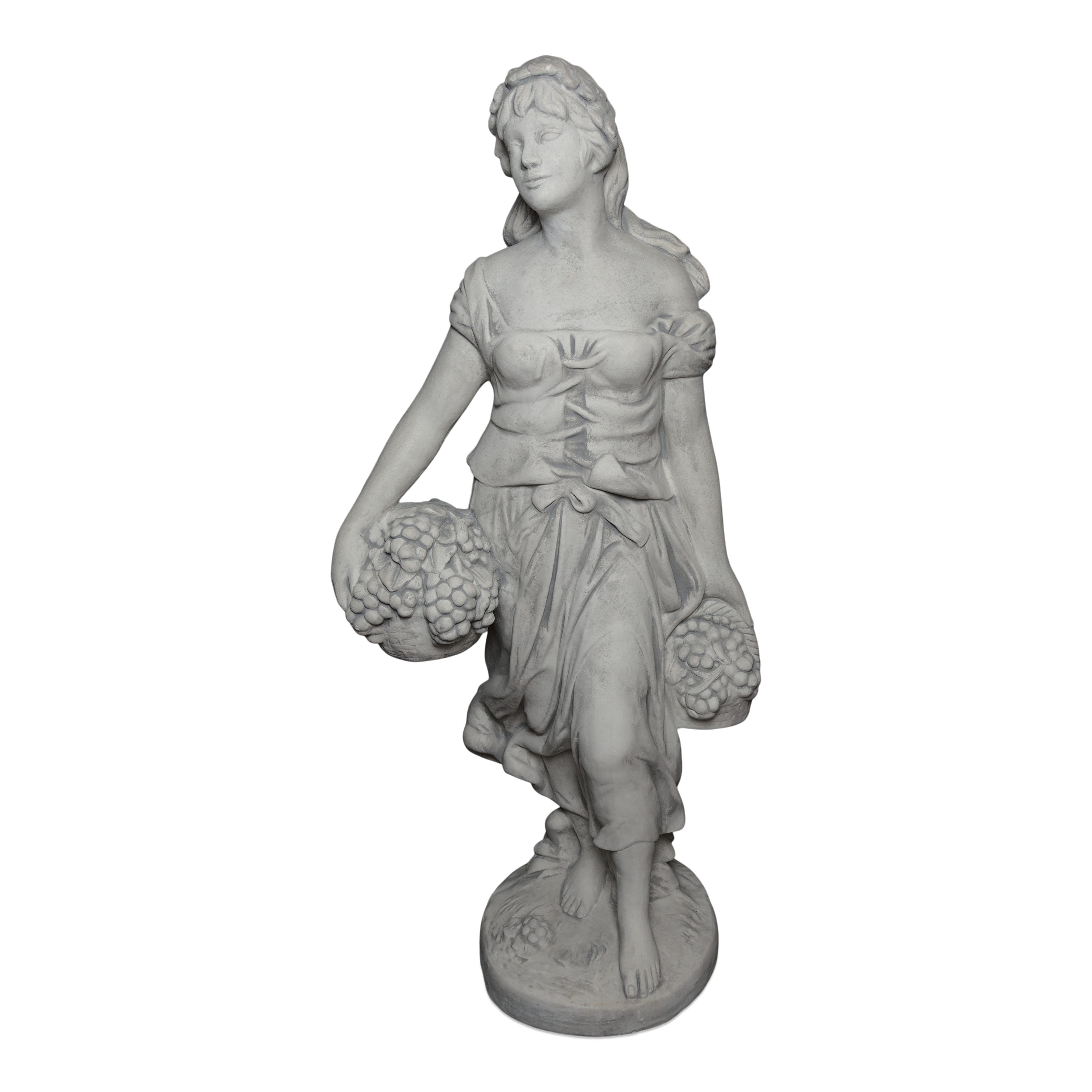 gartendekoparadies.de Gartenfigur Statue Einer Frau bei der Weinlese, H. 154 cm, 232 kg, Frostsicher