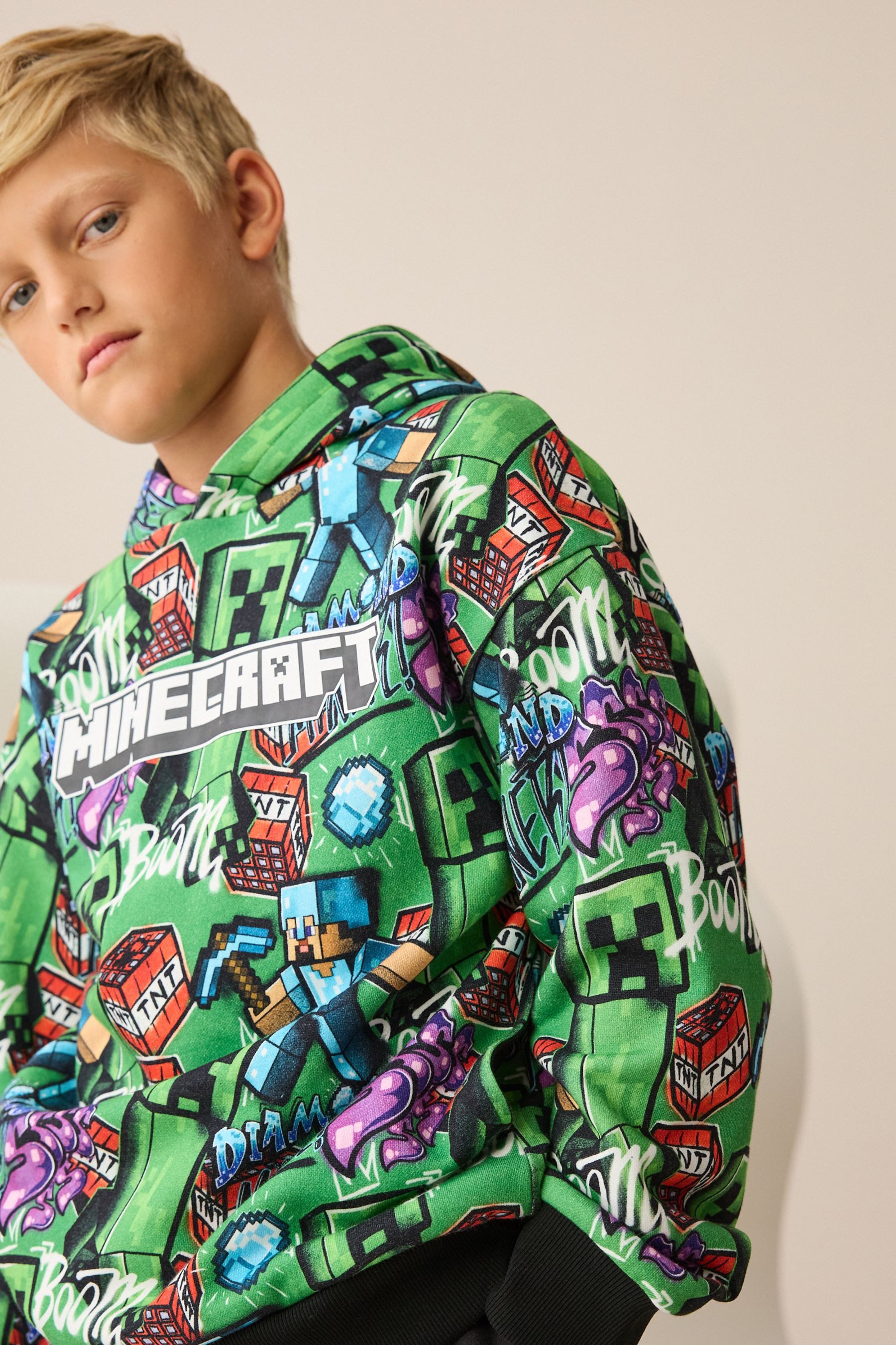 Next Kapuzensweatshirt Lizenziertes Kapuzensweatshirt Minecraft (1-tlg) – Bild 5 von 5
