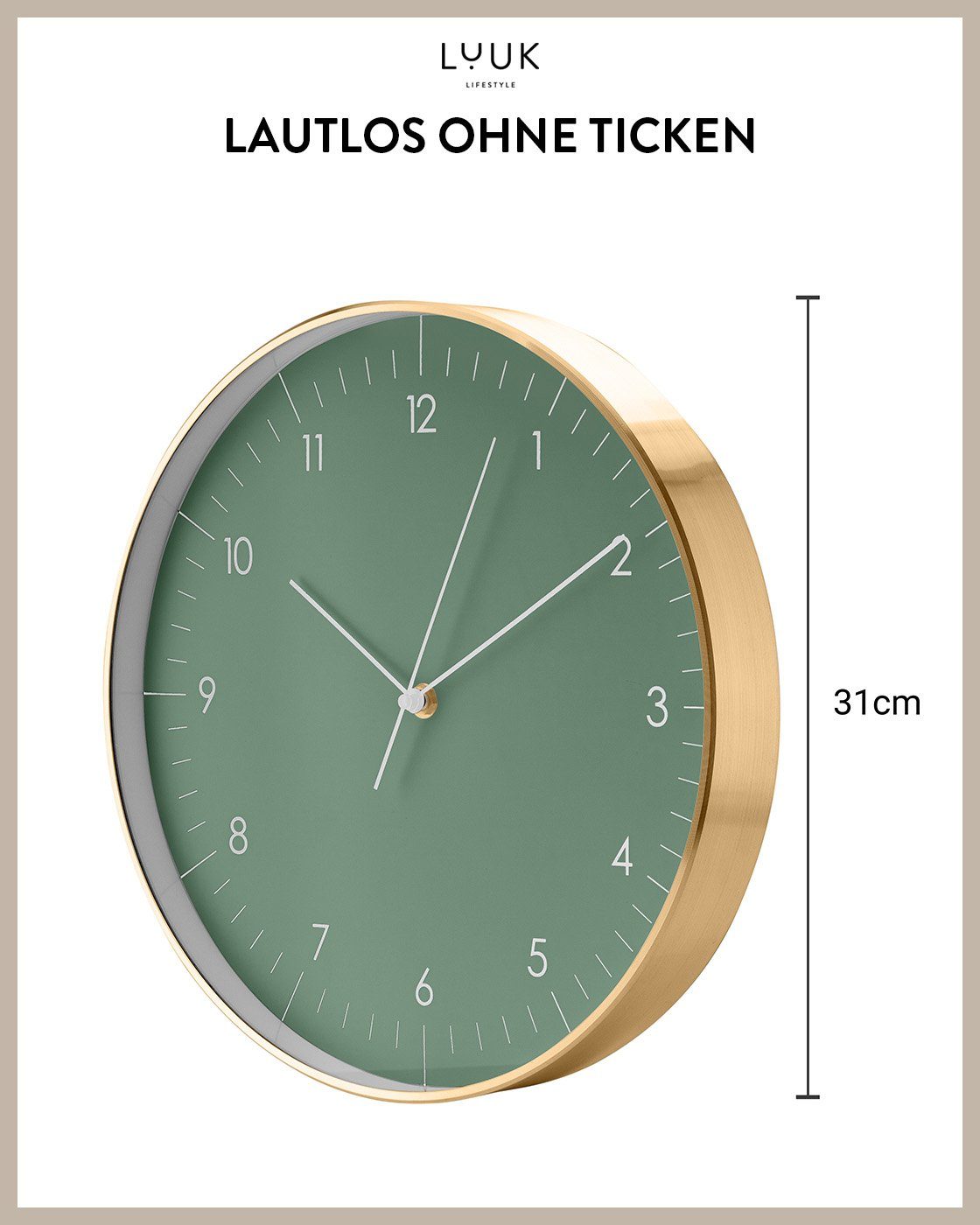 LUUK LIFESTYLE Wanduhr Helsinki (lautlos und ohne Ticken, modernes & skandi günstig online kaufen