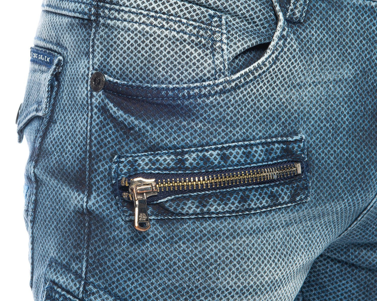 Cipo & Baxx Cargojeans Herren Cargo Jeans Hose im stylischen Cargo Design Ausgefallenes Stoffmuster und weicher Tragekomfort – Bild 5 von 5