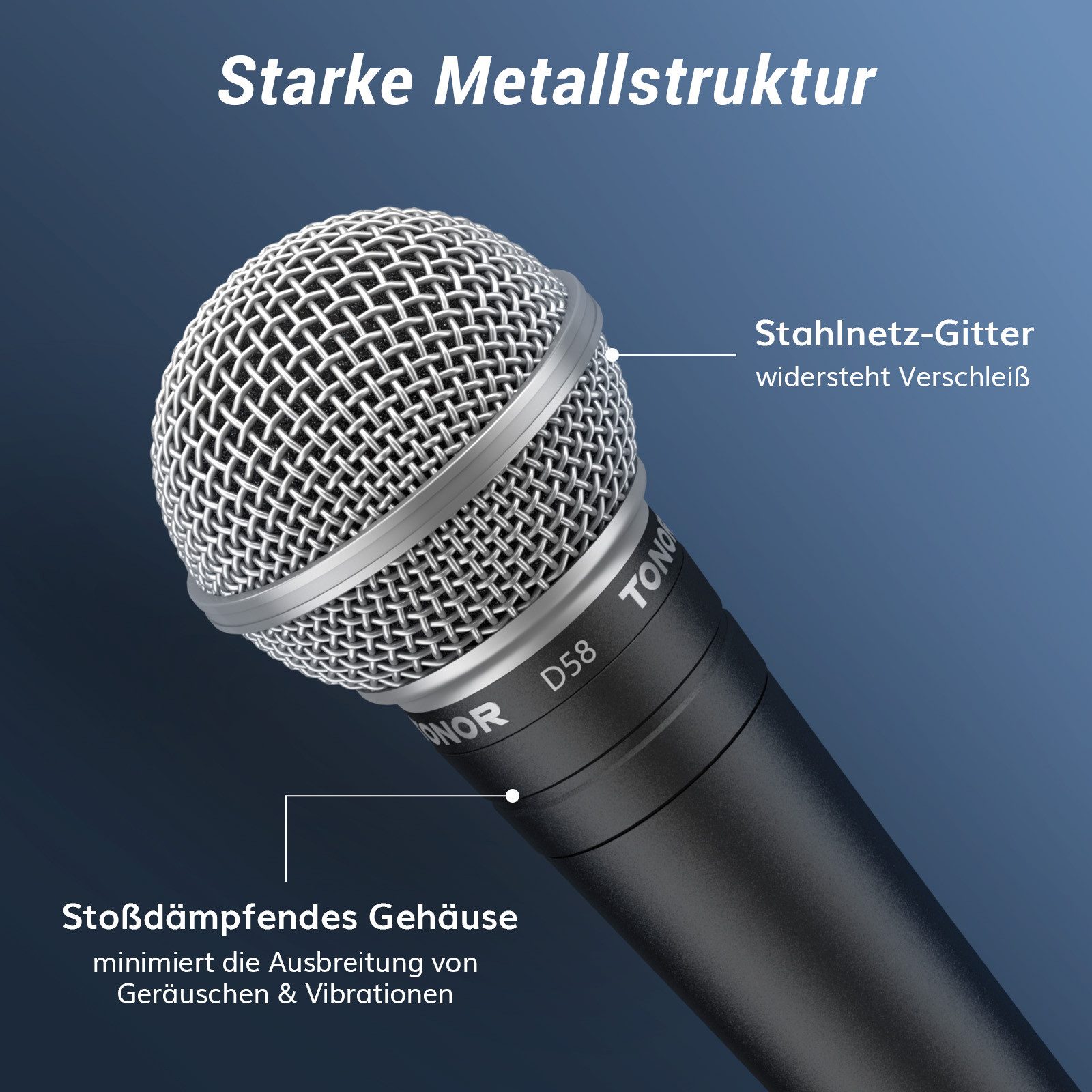 TONOR Mikrofon Dynamisches Gesangsmikrofon mit integriertem Pop Filter, XLR Mikrofon