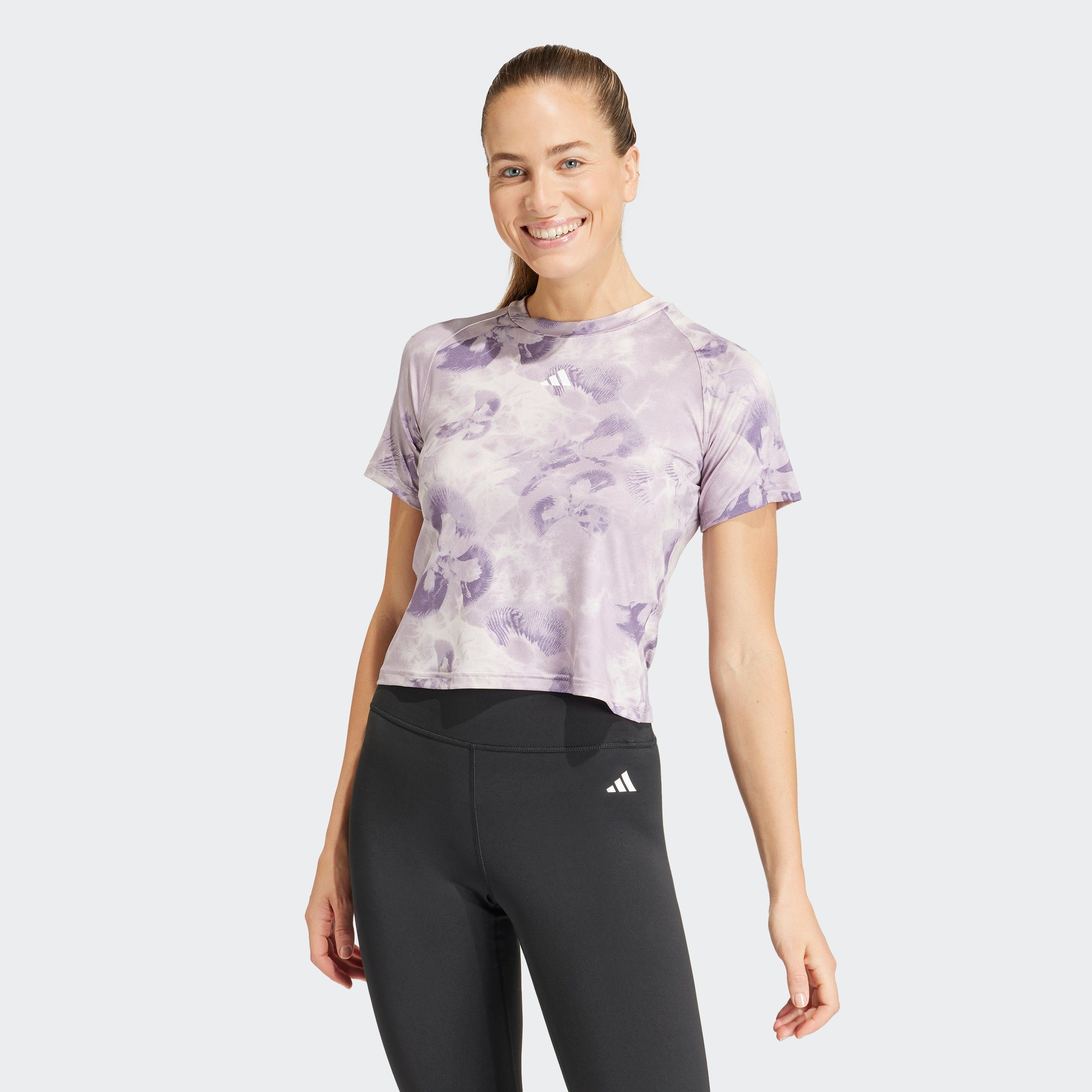 adidas Performance Funktionsshirt TRAIN ESSENTIALS AOP FLOWER TIE-DYE T- SHIRT