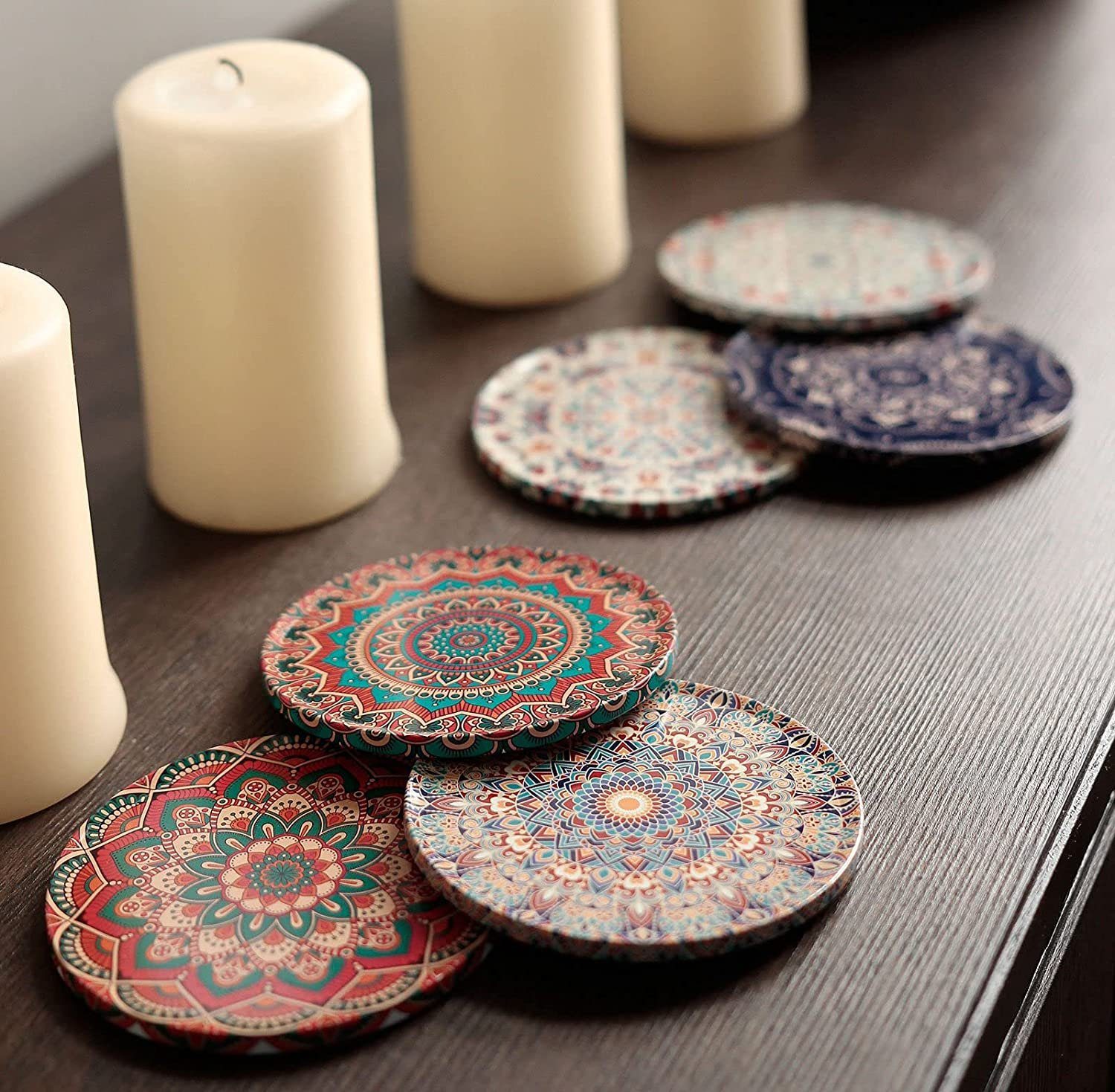 BOHORIA Getränkeuntersetzer BOHORIA® Premium Design Untersetzer (6er Set) - (rund, 9cm), Natur-Kork – Bild 2 von 5