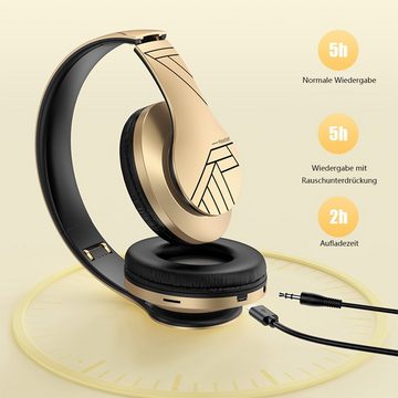 GelldG Bluetooth Over-Ear Kopfhörer, Kabellos Stereo Faltbare Kopfhörer Bluetooth-Kopfhörer