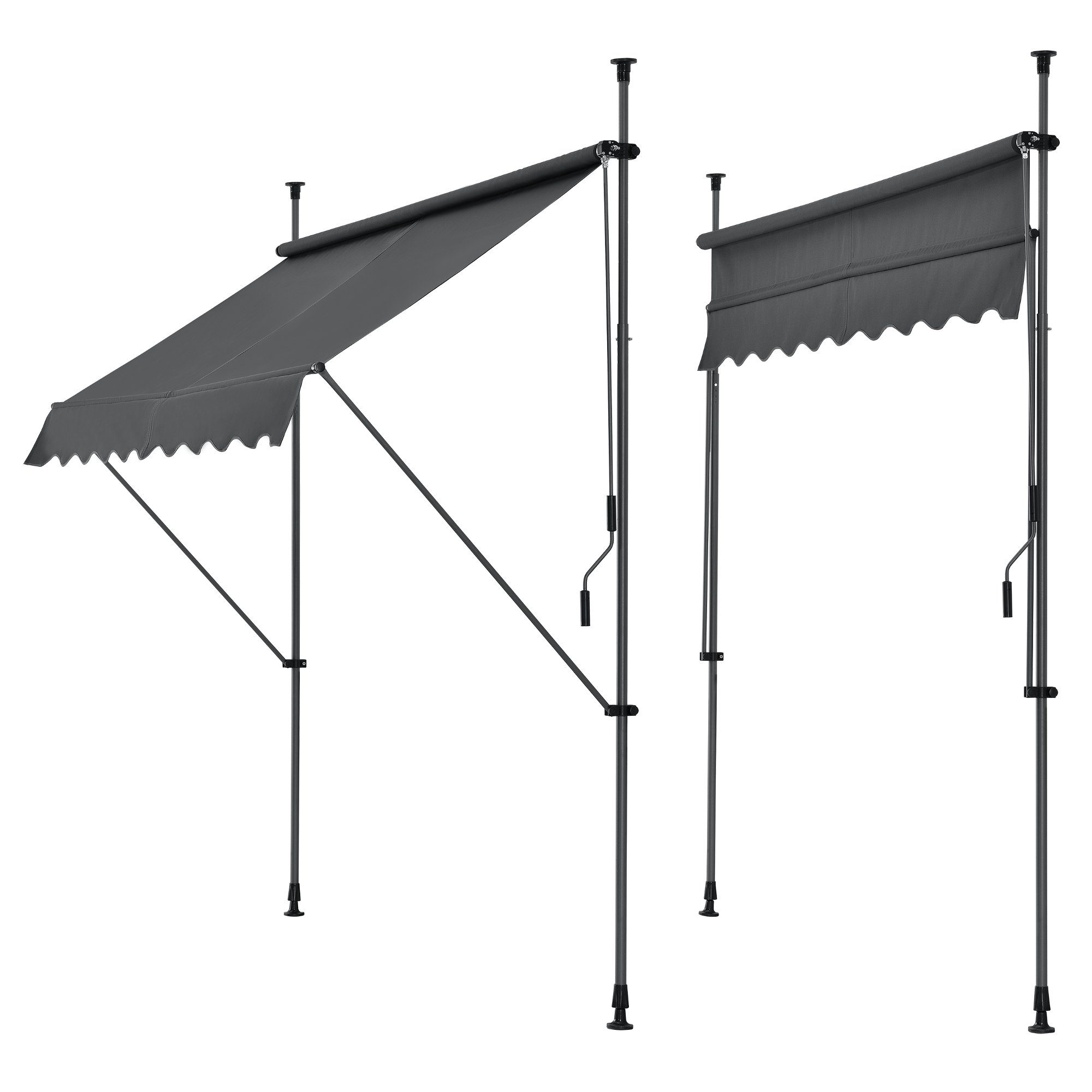 pro.tec Klemmmarkise Markise »Lindos« 200x120cm grau Sonnenschutz günstig online kaufen