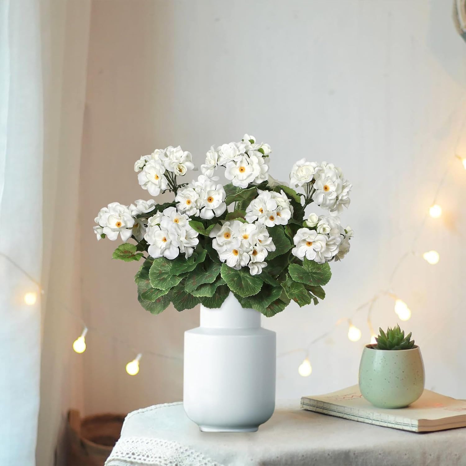 Kunstblumenstrauß 1/3/4 Bündel Künstliche Blumen Geranie Blumen Dekoration Faux, Agger – Bild 5 von 5