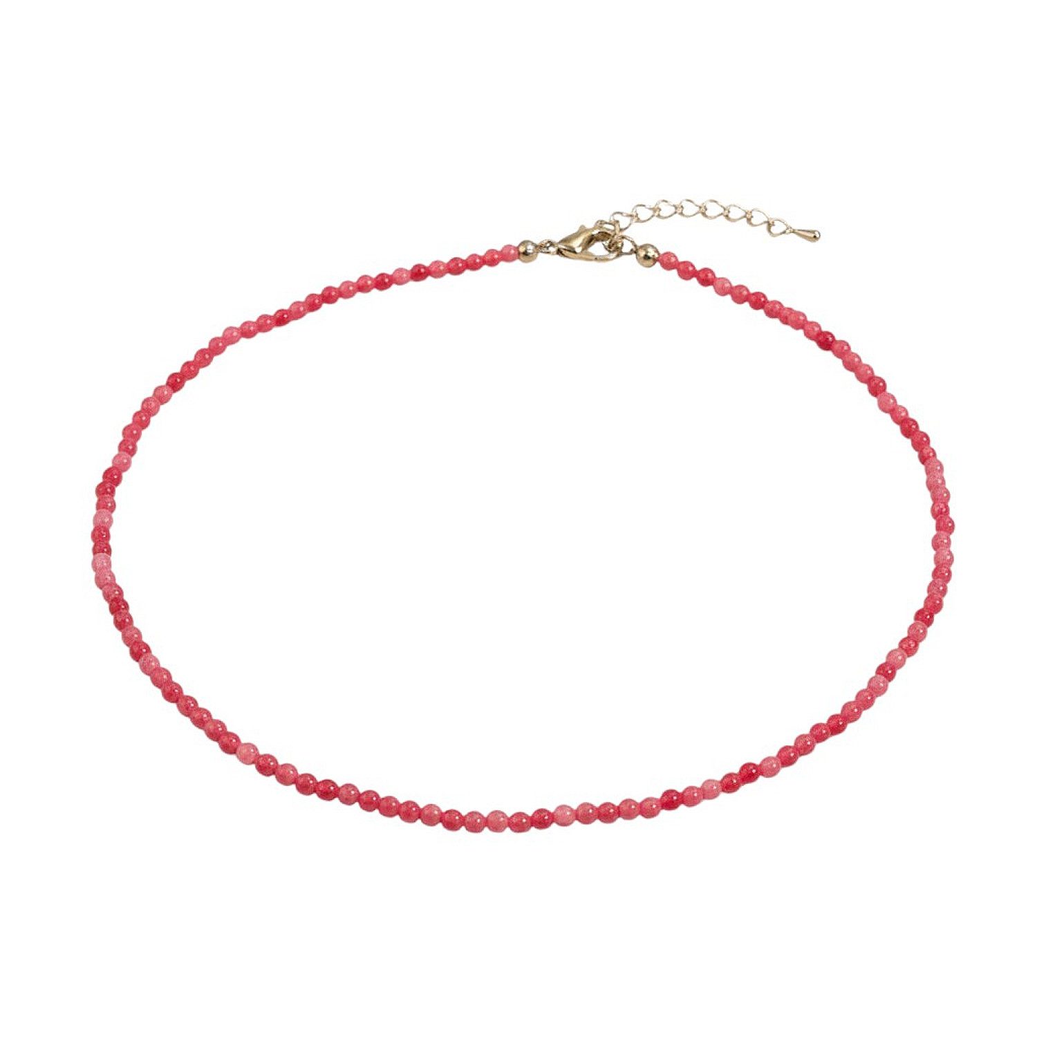 KARMA Kette ohne Anhänger Halskette Damen Naturstein 39 cm Kette vers. Farben (Damenhalskette Edelsteinkette, 1-tlg., Schmuck für Frauen verstellbar), verschiedene Steine