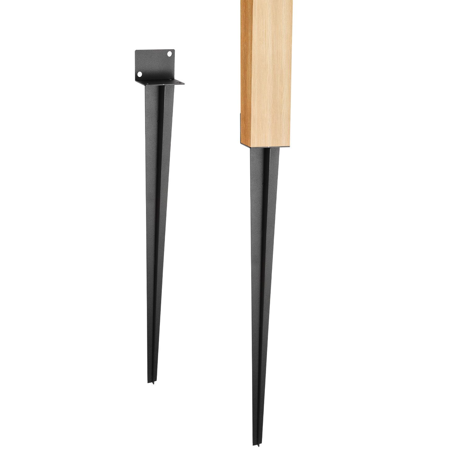 Clanmacy Поштова база 2X Einschlaghülse 700mm Einschlagbodenhülse Bodenhülse Schwarz