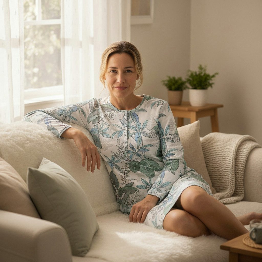 Ringella Nachthemd mit Allover-Floraldessin und Knopfleiste (1-tlg) Reine Baumwolle in Single Jersey-Qualität