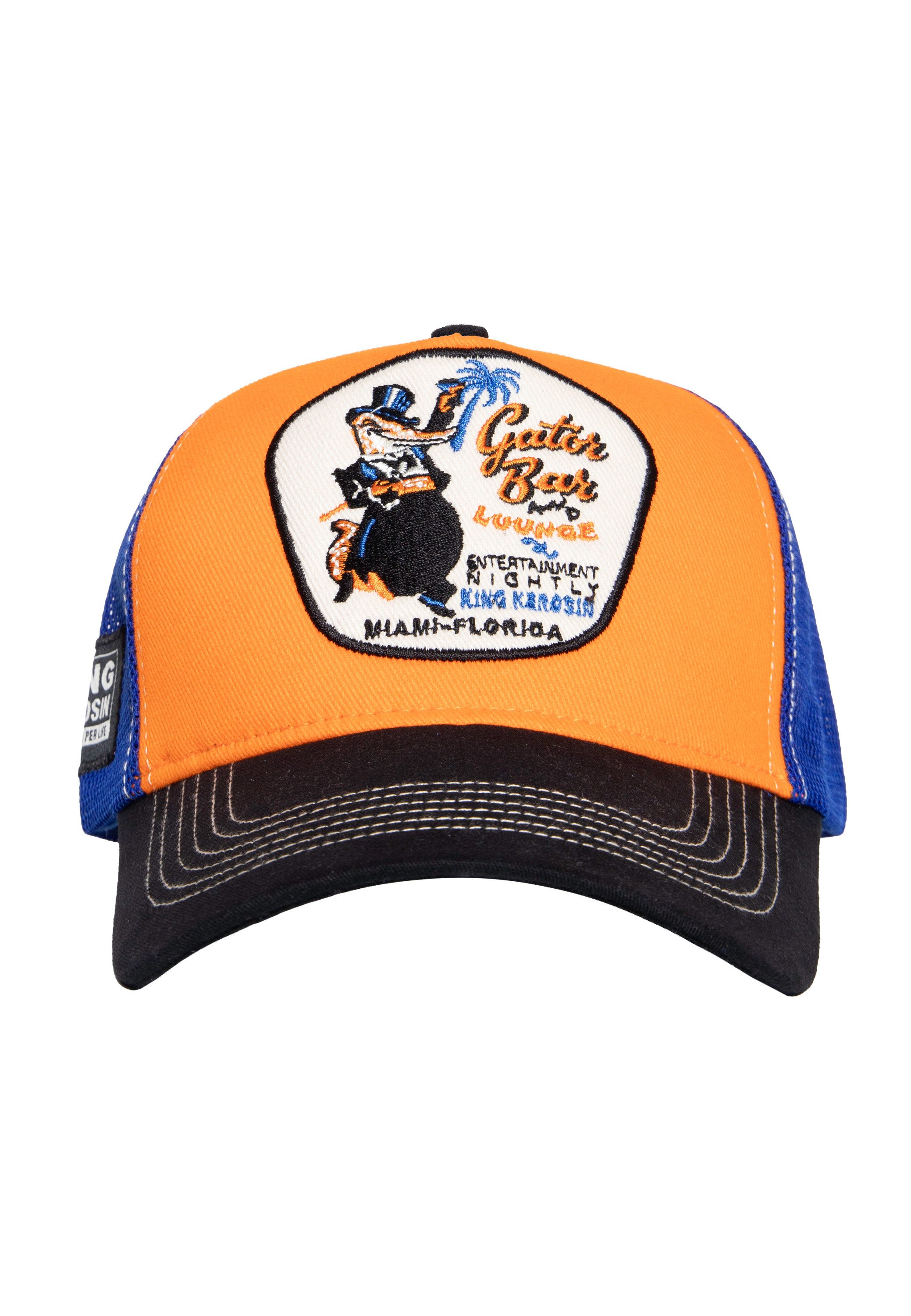 KingKerosin Trucker Cap Gator Bar and Lounge (1-St) im Drei-Farben-Design