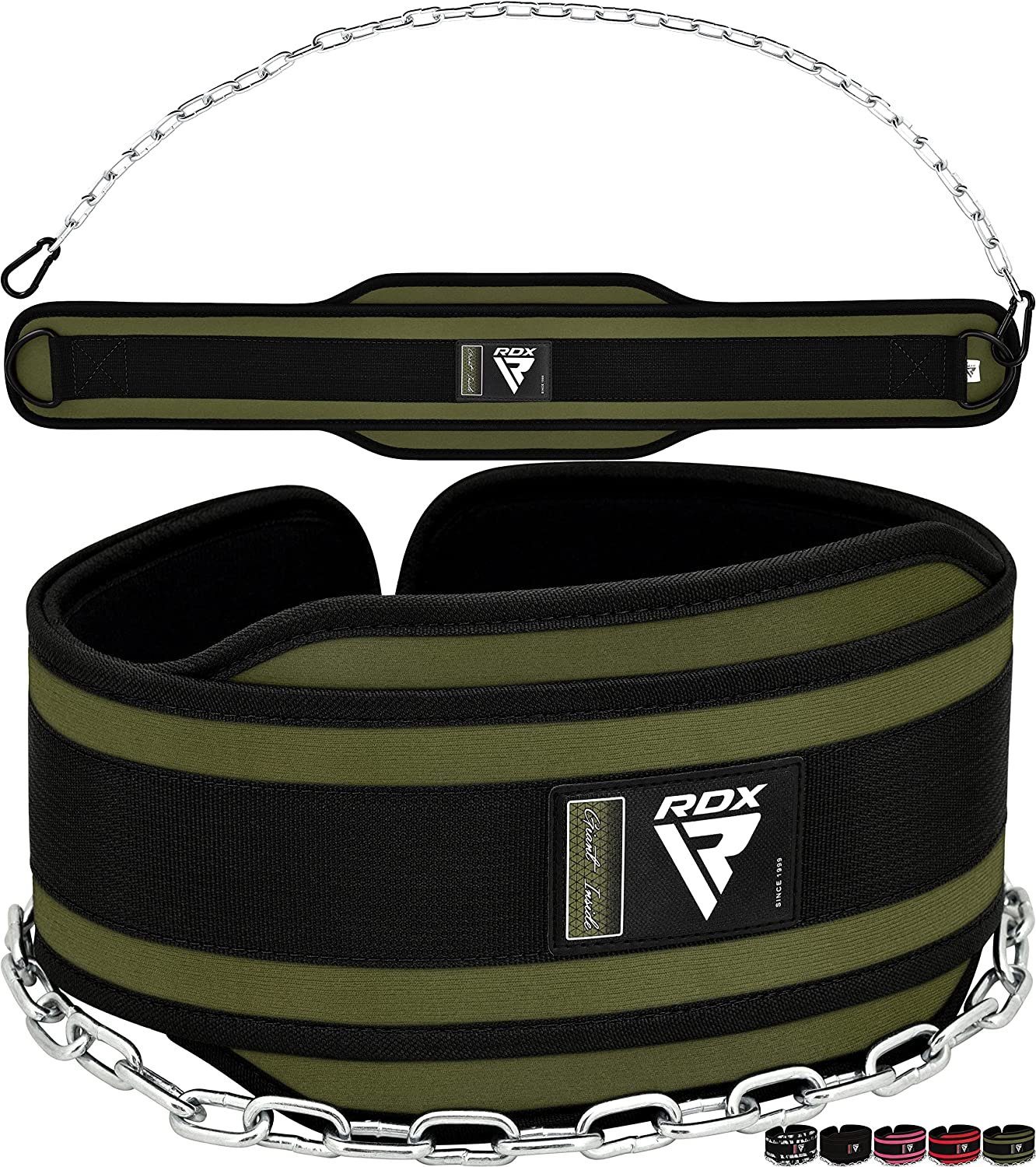 RDX Погружной ремень RDX Погружной ремень 6 Zoll mit Kette und Karabiner, Dipping belt