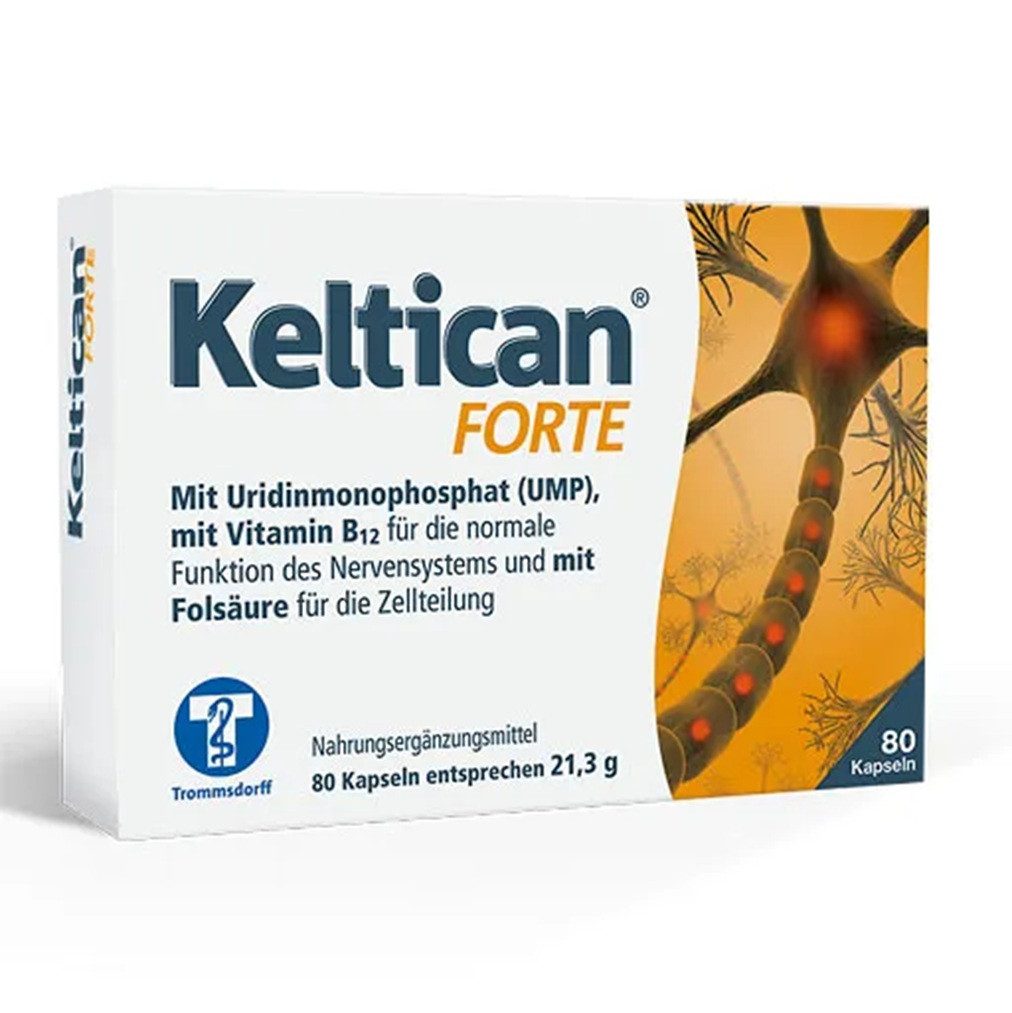 Trommsdorff GmbH & Co. KG Keltican forte Kapseln, 80 St., 21,3 g, Mit Vitamin B12, Folsäure und Uridinmonophosphat (UMP)