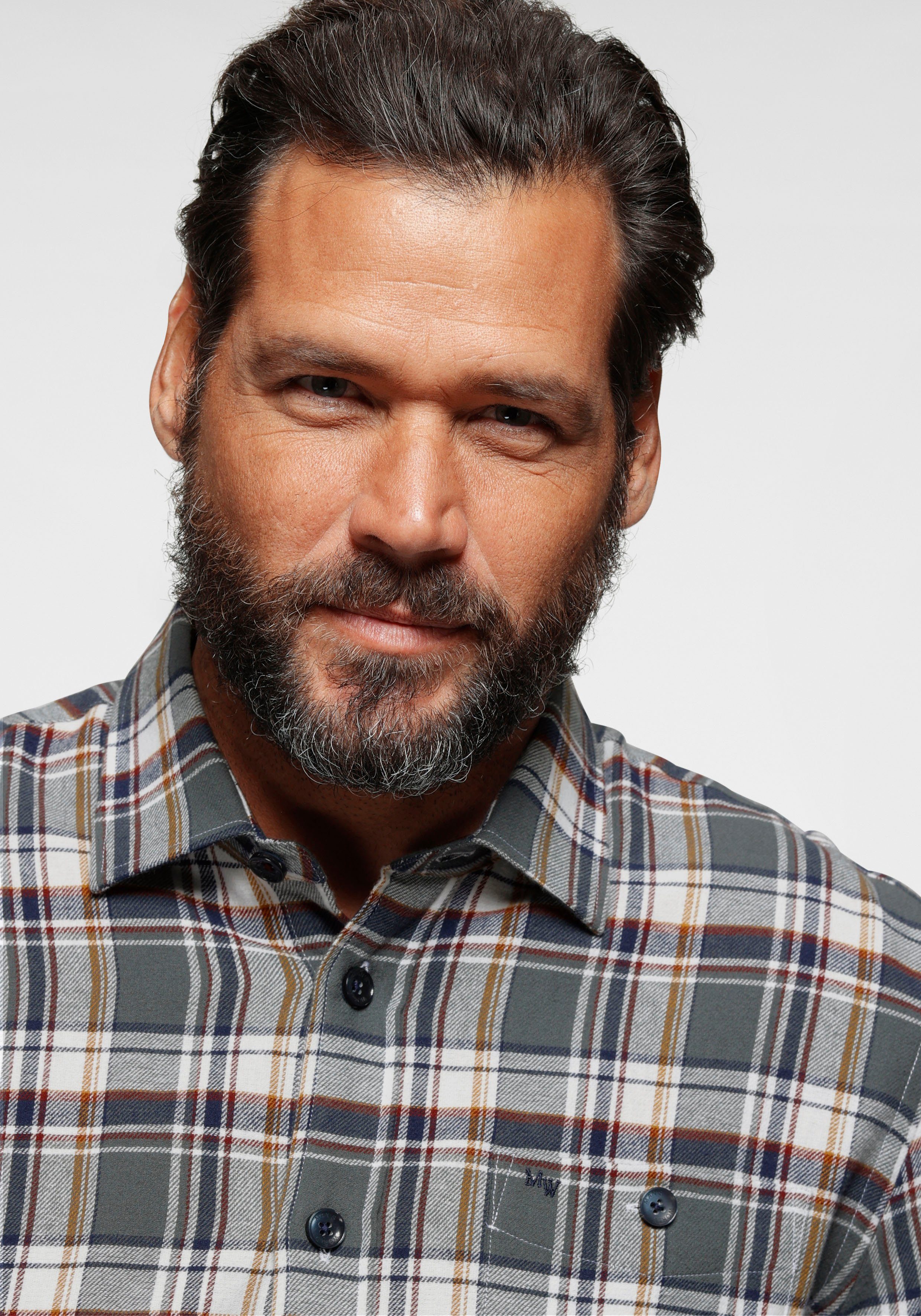 Man's World Flanellhemd Modisches Großkaromuster