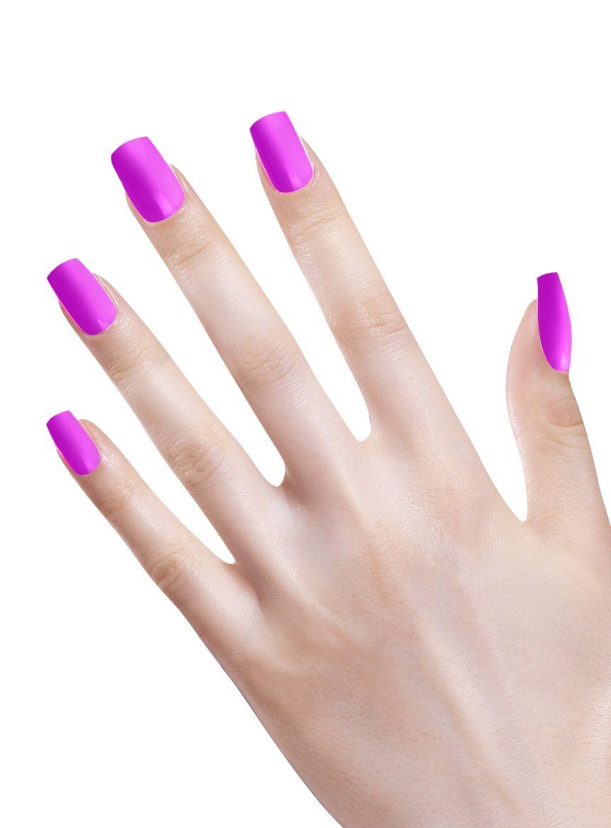 Widdmann Kunstfingernägel Ombre Fingernägel Aufkleben künstliche Satz neonviolett, Ein zum Fingernägel