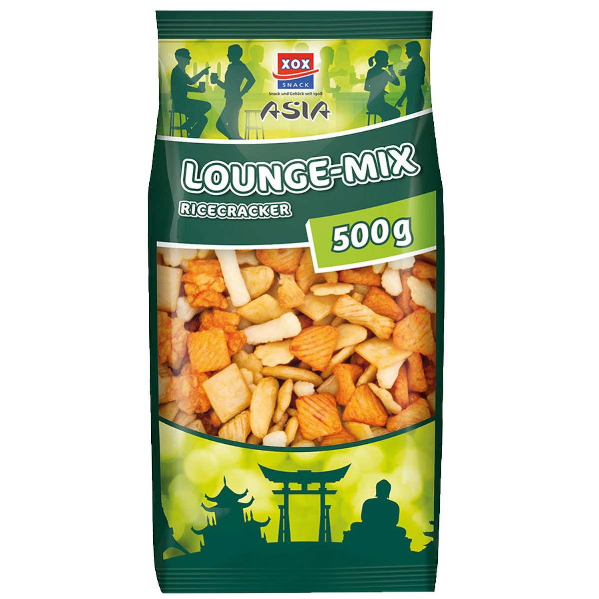 XOX Knabberei, XOX Asia Lounge Mix pikant gewuerzt ideal zum Knabbern und Teilen 500g