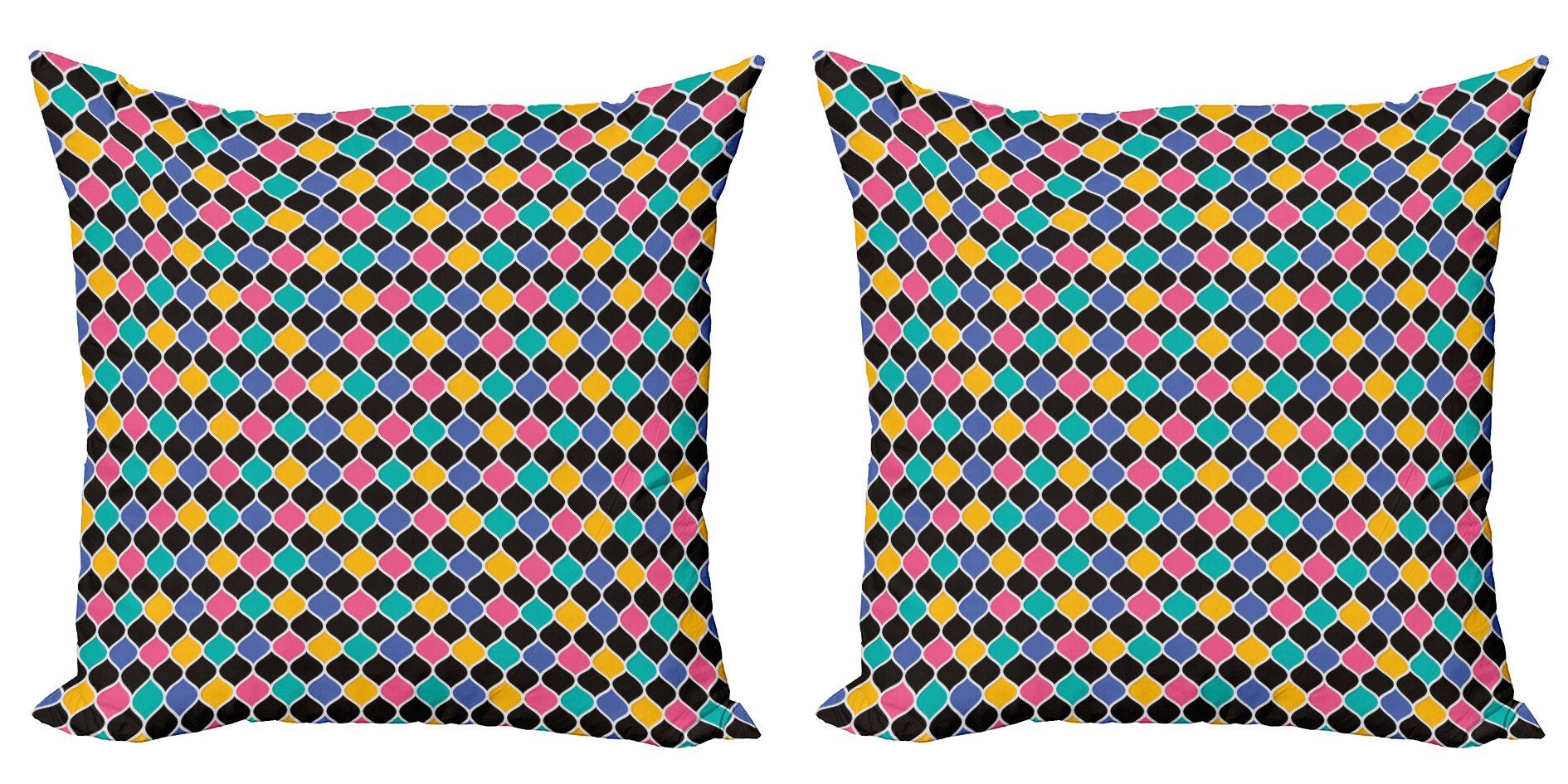 Kissenbezüge Modern Accent Doppelseitiger Digitaldruck, Abakuhaus (2 Stück), Geometrisch Vernetzte Ogee Muster