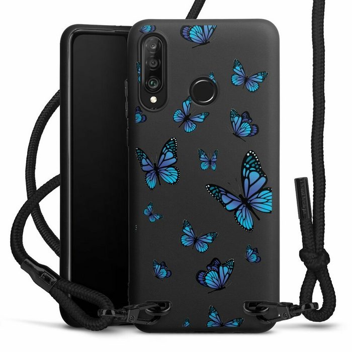 DeinDesign Handyhülle Schmetterling Muster transparent Butterfly Pattern Transparent Huawei P30 Lite New Edition Premium Handykette Hülle mit Band