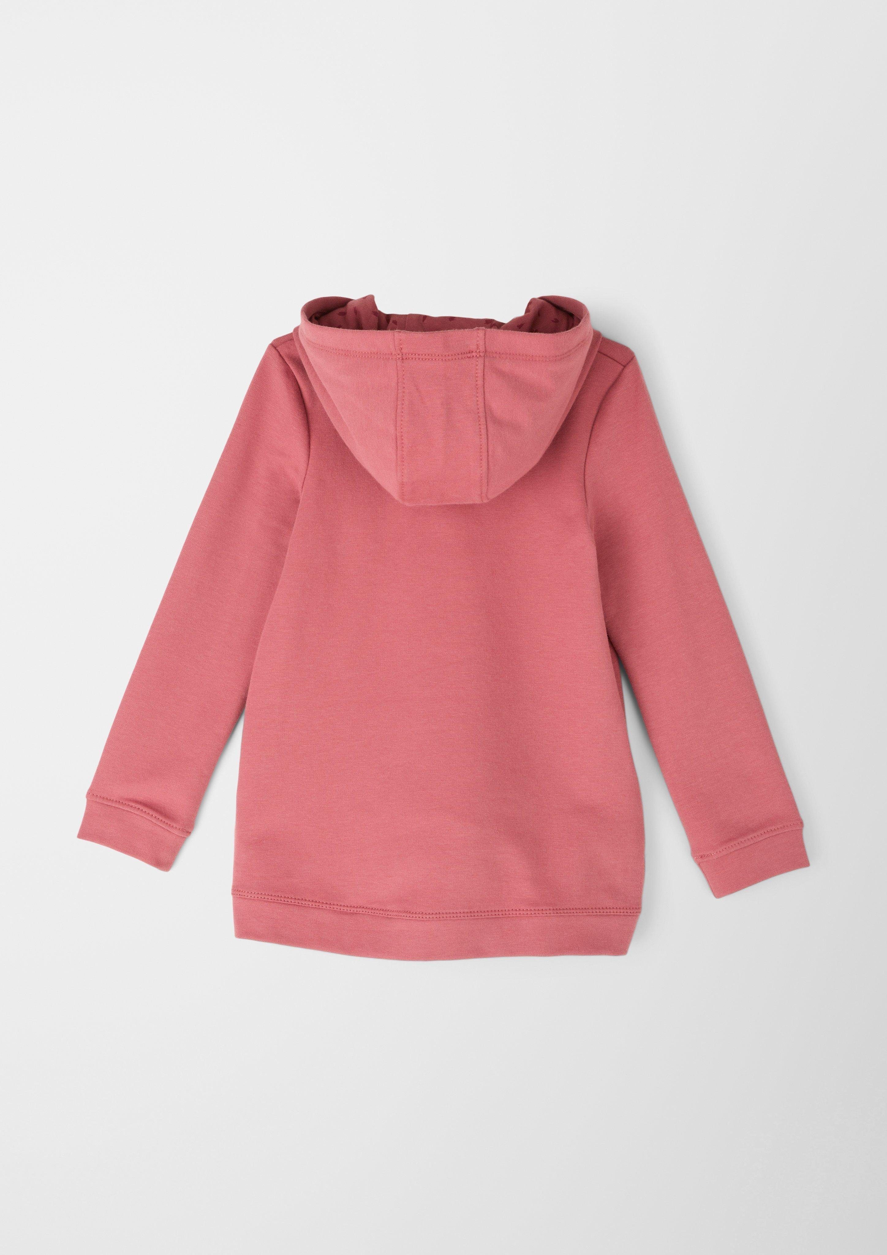 Sweatshirt s.Oliver mit Sweatshirt hellrot Layering Layering-Detail