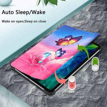 Wigento Tablet-Hülle Für Apple iPad Pro 11.0 2022/ 2021 / 2020 3folt Wake UP Smart Cover Etuis Hülle Case Schutz Motiv 1