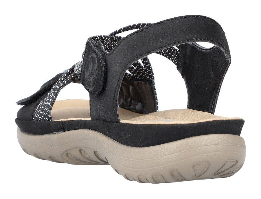 Rieker Riemchensandale, Sommerschuh, Sandalette, Keilabsatz, mit geflochtener Bandage