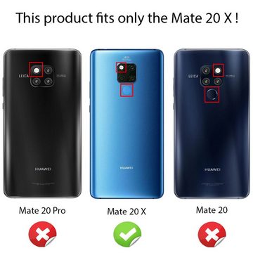 Nalia Smartphone-Hülle Huawei Mate 20X, Matte Silikon Hülle mit Ring / Drehbarer Fingerhalter / Standfunktion