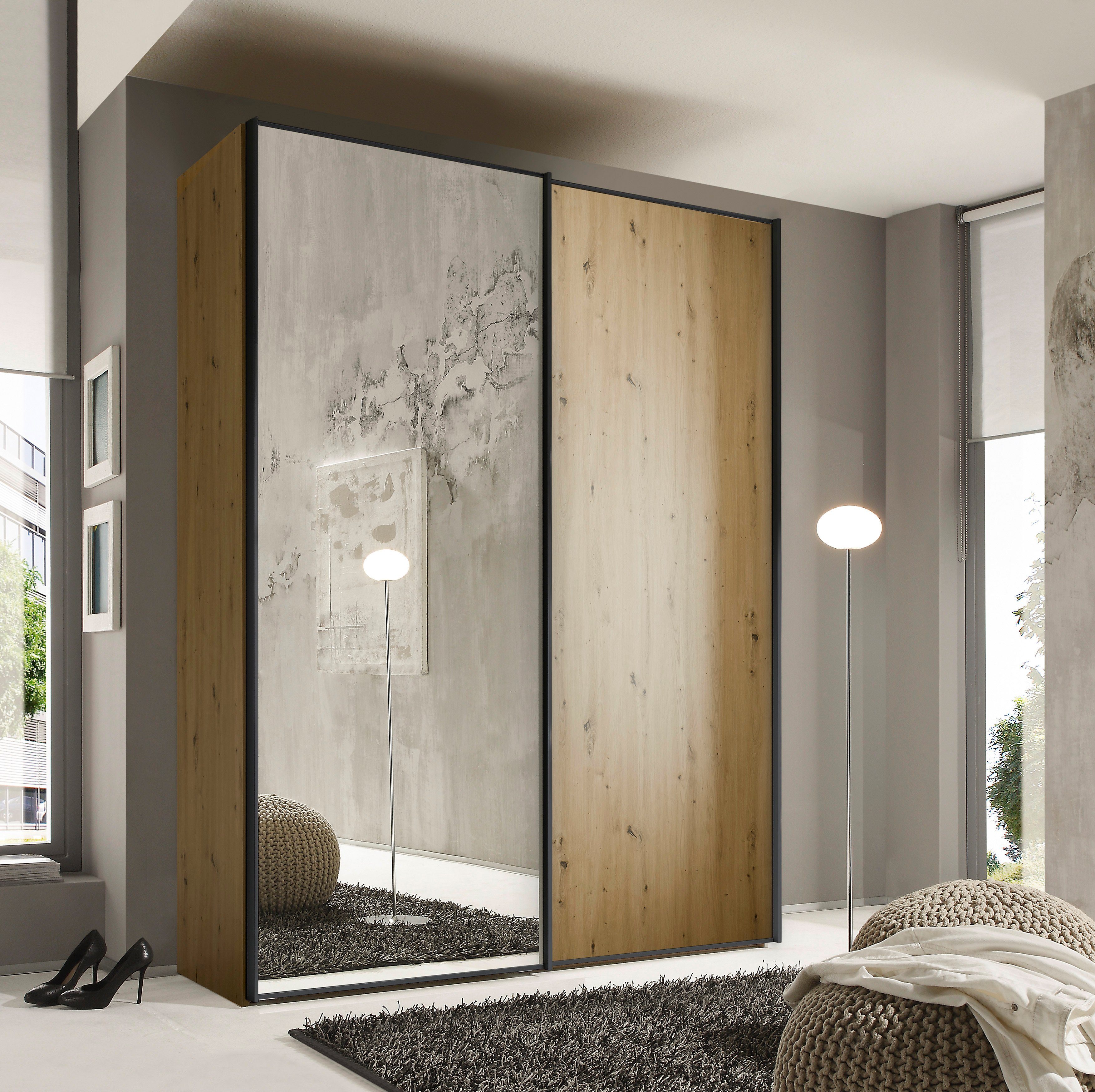 STAUD Schwebetürenschrank Sinfonie Plus, edles Design in hochwertiger Qualität, Made in Germany Mit Spiegeltüre und vier verschiedenen Ausstattungsvarianten