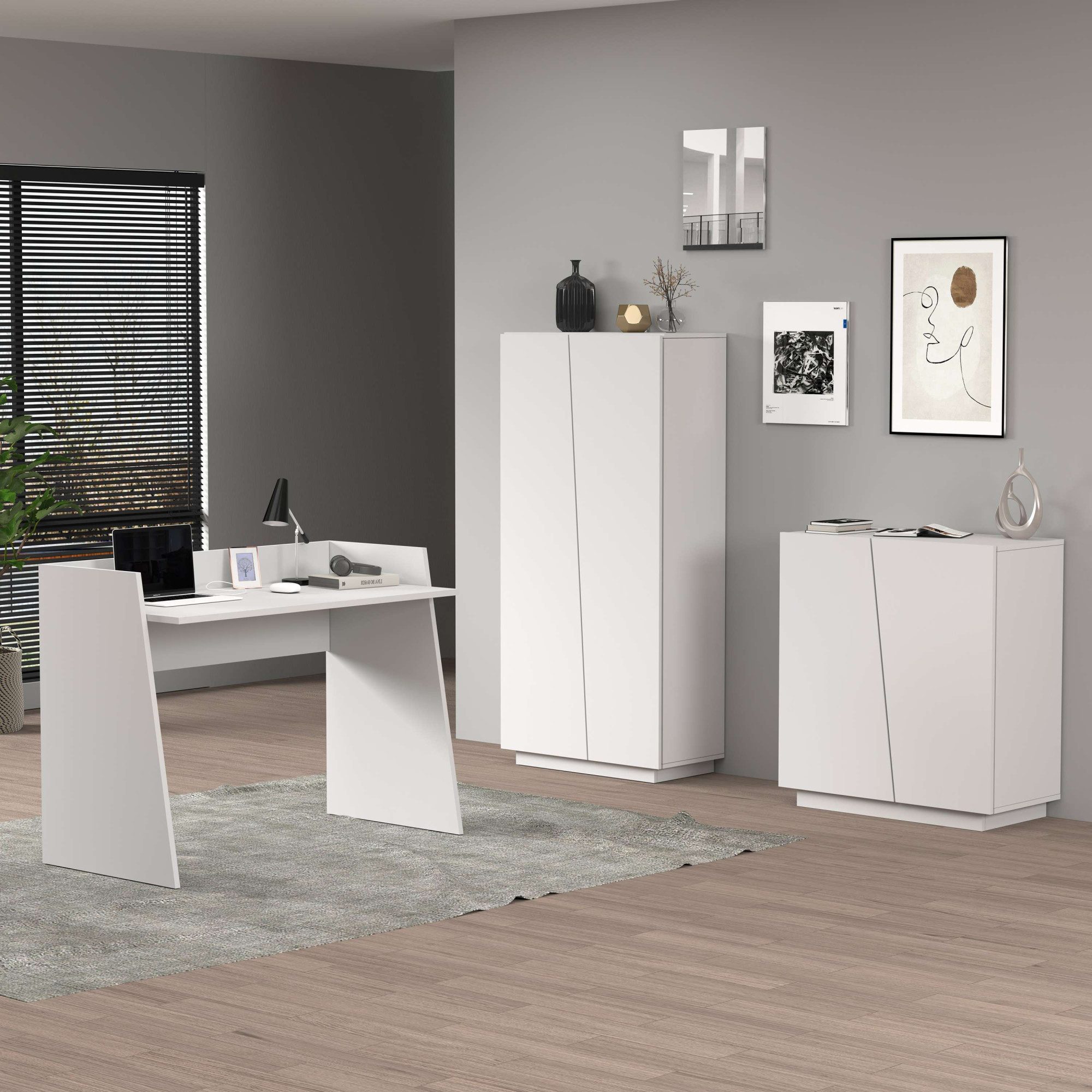 Home affaire Aktenschrank Vega, Mehrzweckschrank, Büroschrank, mit 2 Türen & verstellbaren Einlegeböden, Höhe 166 cm, Made in Italy – Bild 4 von 5