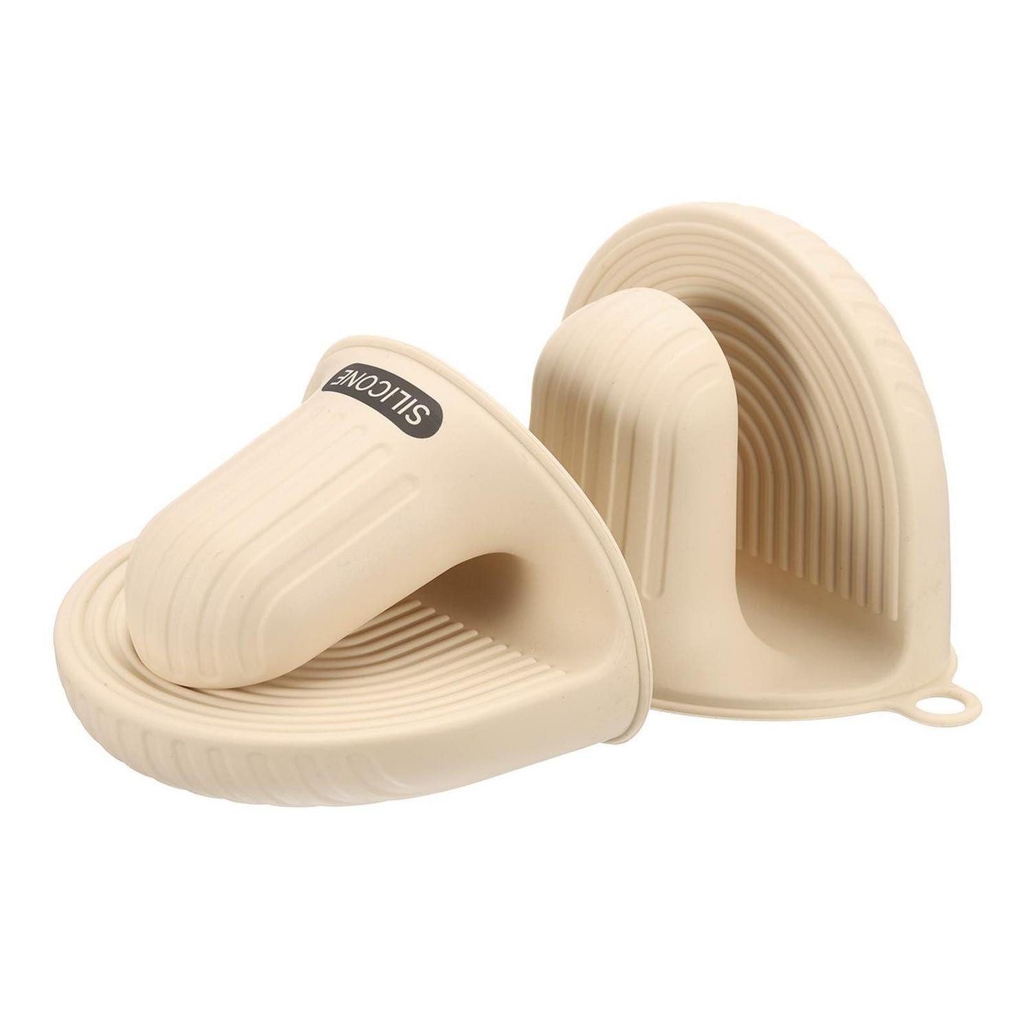 LuxusKollektion Topfhandschuhe Ofenhandschuhe Mini Silikon Beige 2 Stk.