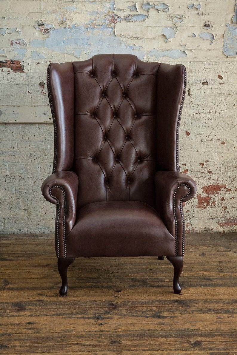 Ohrensessel Chesterfield Ohrensessel der Premium Klasse 100% Leder Sofort