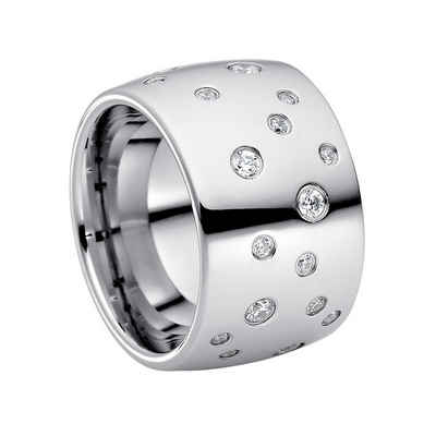Heideman Fingerring »Astrum Poliert« (Ring, 1-tlg., inkl. Geschenkverpackung), Damenring mit Stein weiss oder farbig