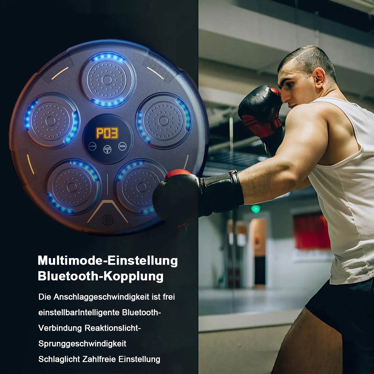 intelligenter Bluetooth, LED-Lichtern, mit Antwort, und für Kinder Erwachsene Sportanzug Elektronische Wandmontierter geeignet götäzer Musikboxtrainer
