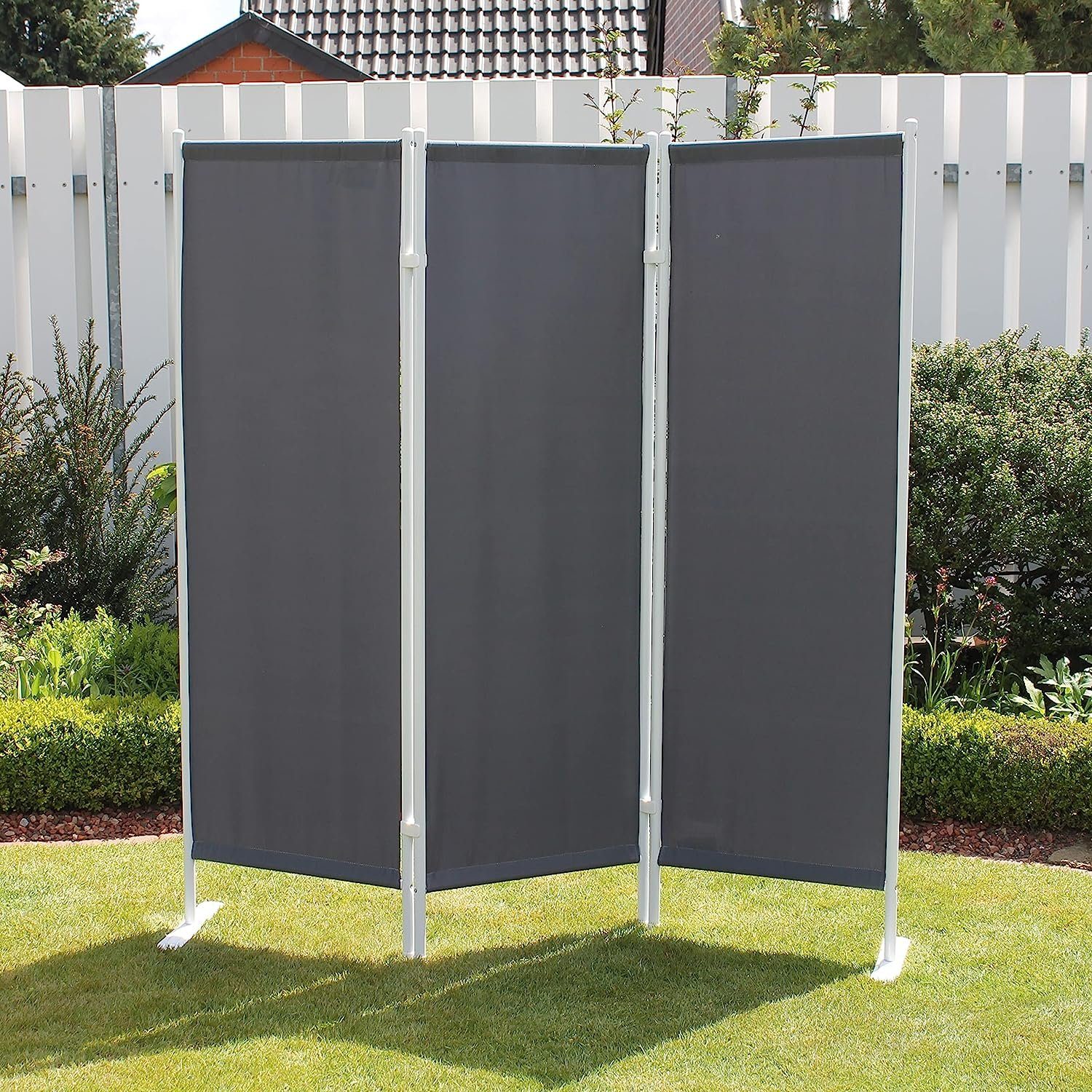 Leco Paravent 3-teilig anthrazit Sichtschutz Stellwand Garten Umkleide, wet günstig online kaufen