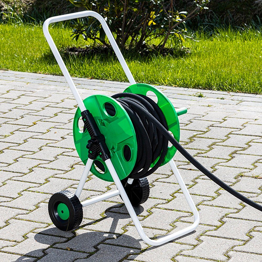 Haushalt International Schlauchwagen Garten Schlauchwagen für 45m 12,5mm (1/2) Schlauch, (1-tlg), gewinkelter und fixierter Schlauchanschluss