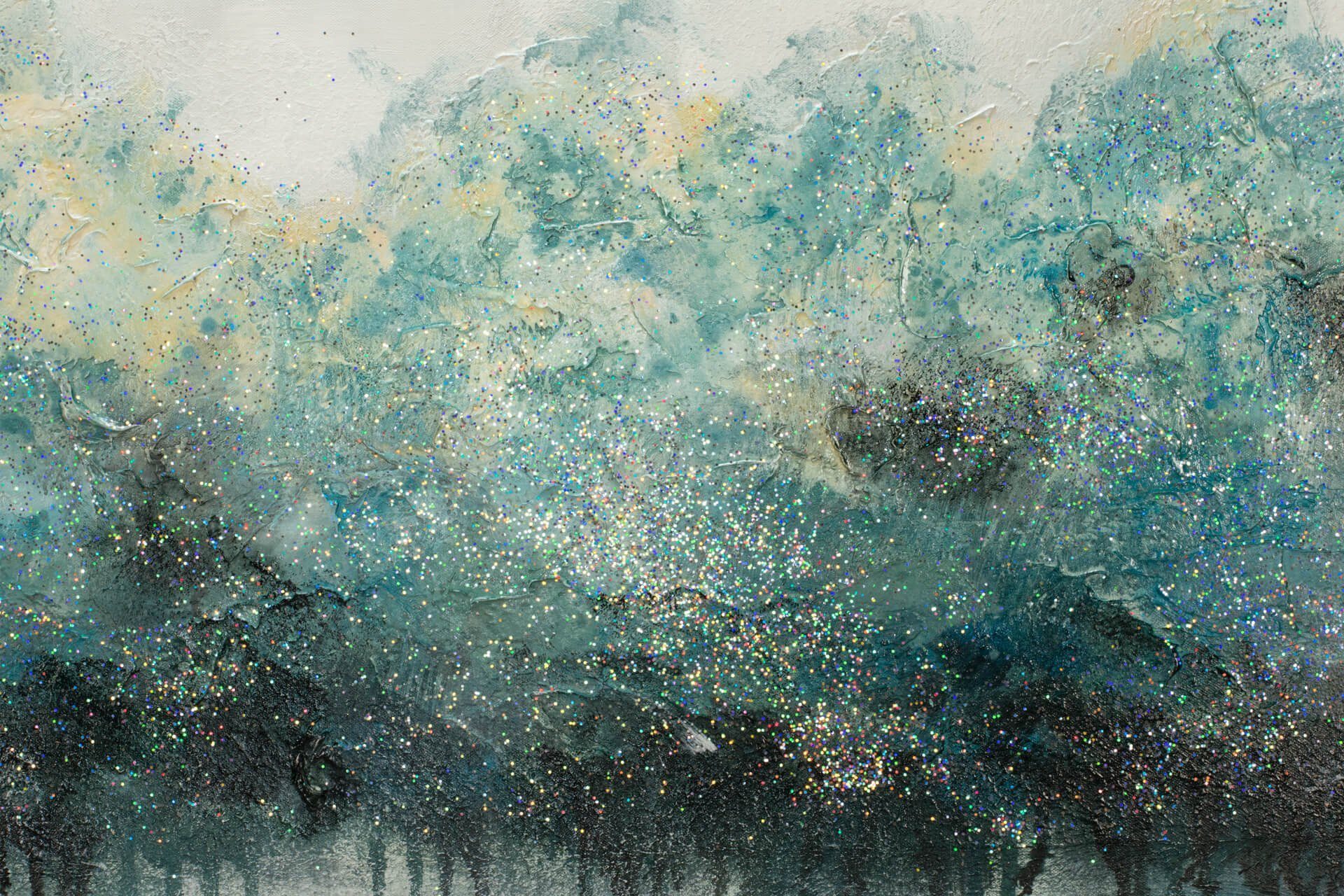 KUNSTLOFT Gemälde Impermeable Forest 100x75 cm, Wandbild Wohnzimmer HANDGEMALT 100% Leinwandbild