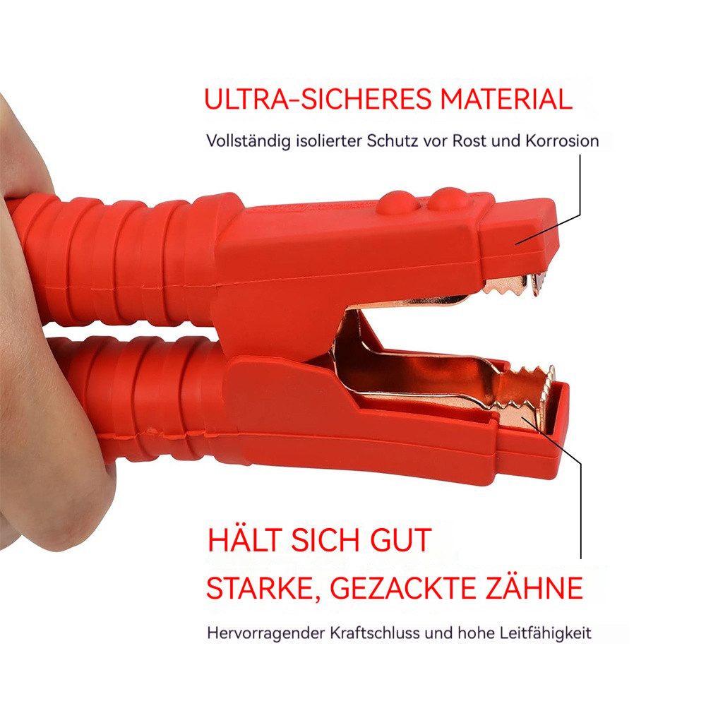 Hikity Auto-Notstarterkabel Batterieklemmen Notfall Starter Booster Autoladekabel, 50mm²,300 Ampere