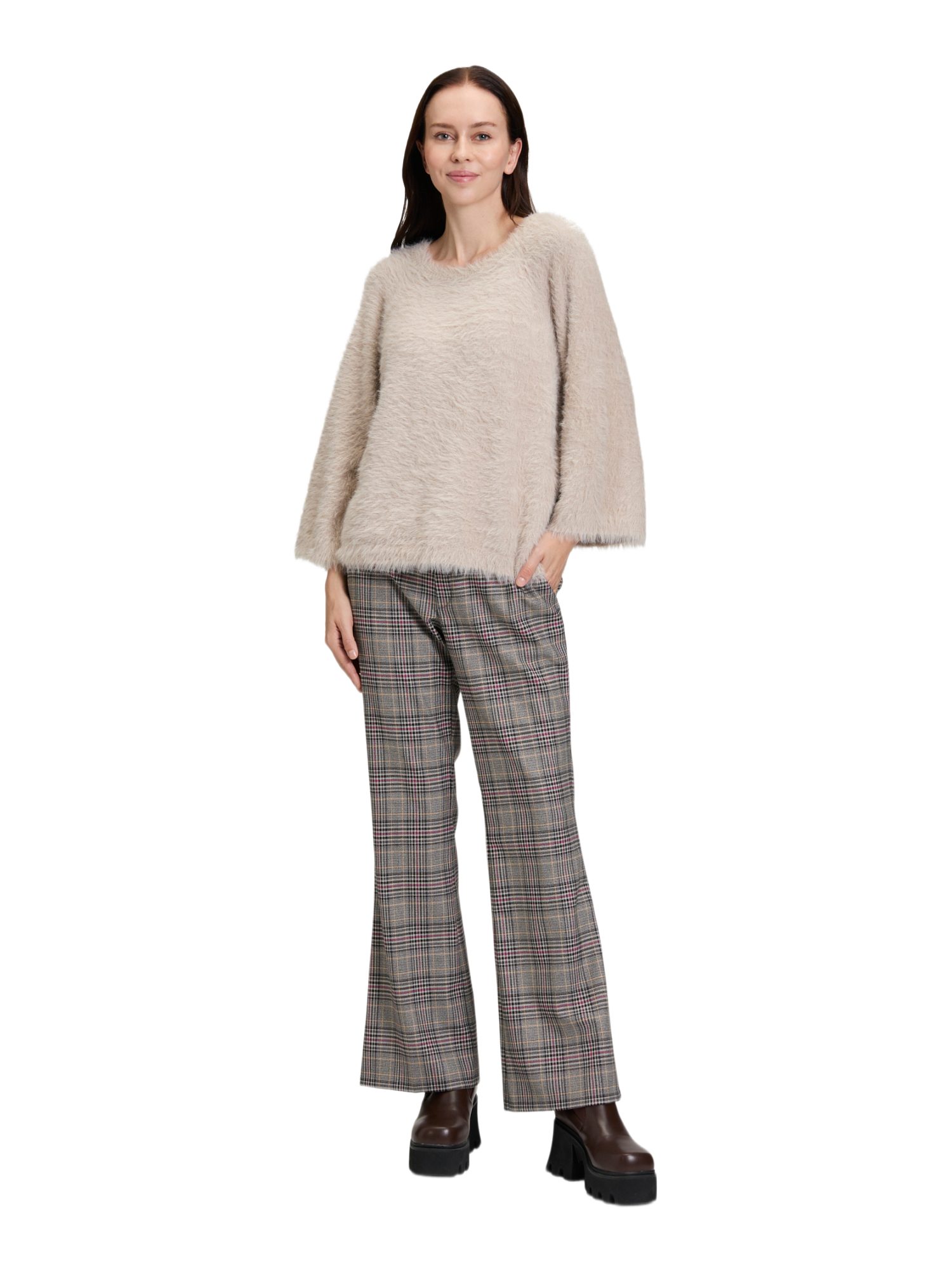 Cartoon Stoffhose bunt,Casual,Polyester,Kariert,Flared Fit,Mittel