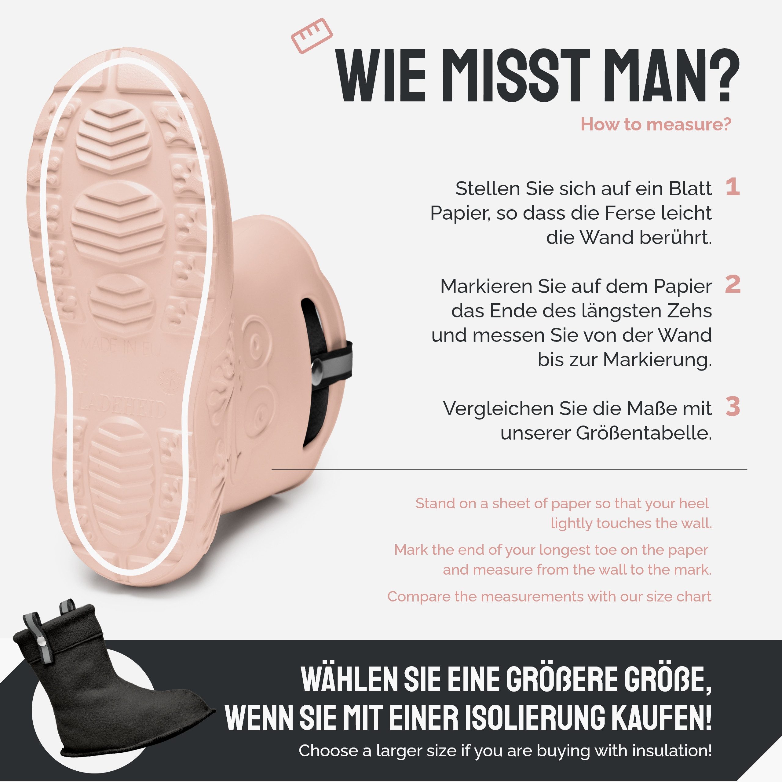 Ladeheid Damen federleichte EVA Gummistiefel Regenschuhe gefüttert LA-CA-23 Gummistiefel