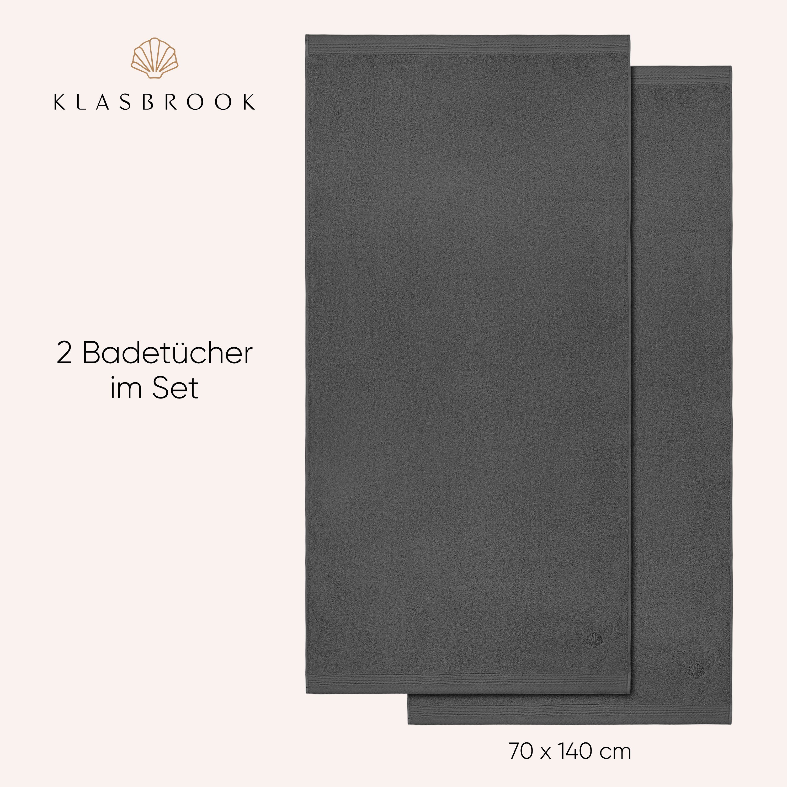 Set, teiliges Anthrazitgrau flauschig KLASBROOK Linnea, 2, (2-tlg), Set Handtuch 6 oder extra Luxus 4 Baumwolle, 87 100%