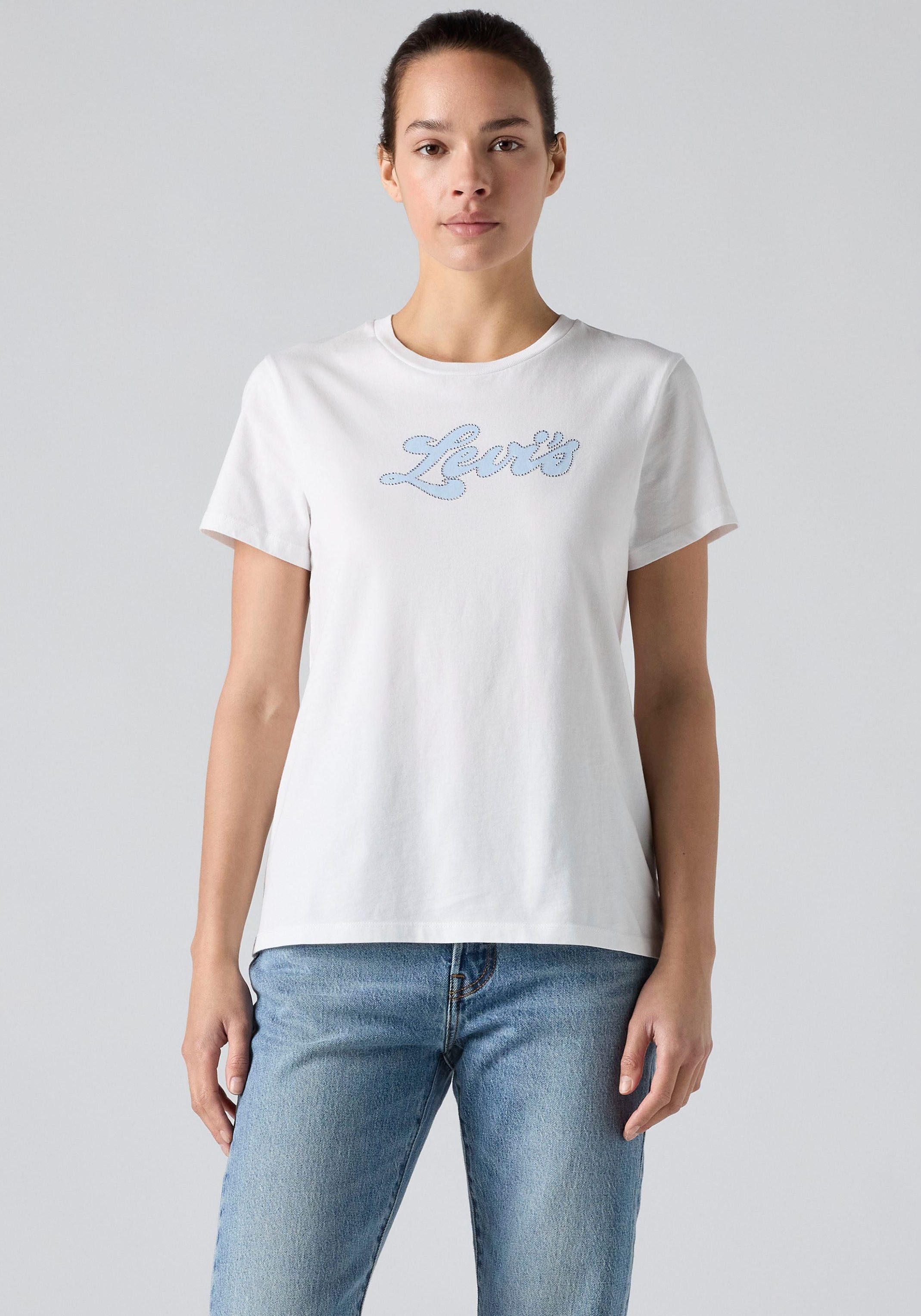 Levi's® Rundhalsshirt THE PERFECT TEE mit Logo im Metallic-Holo Print