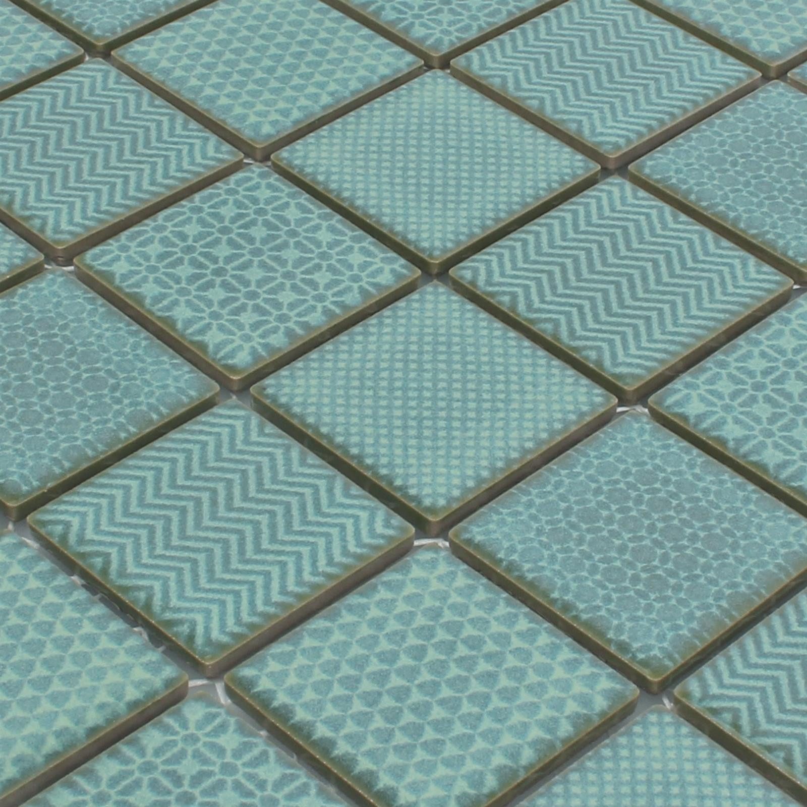 Mosafil Mosaikfliesen Mosaikfliesen Keramik Sapporo, Keramik 29.800x29.800, grün, Rutschfest