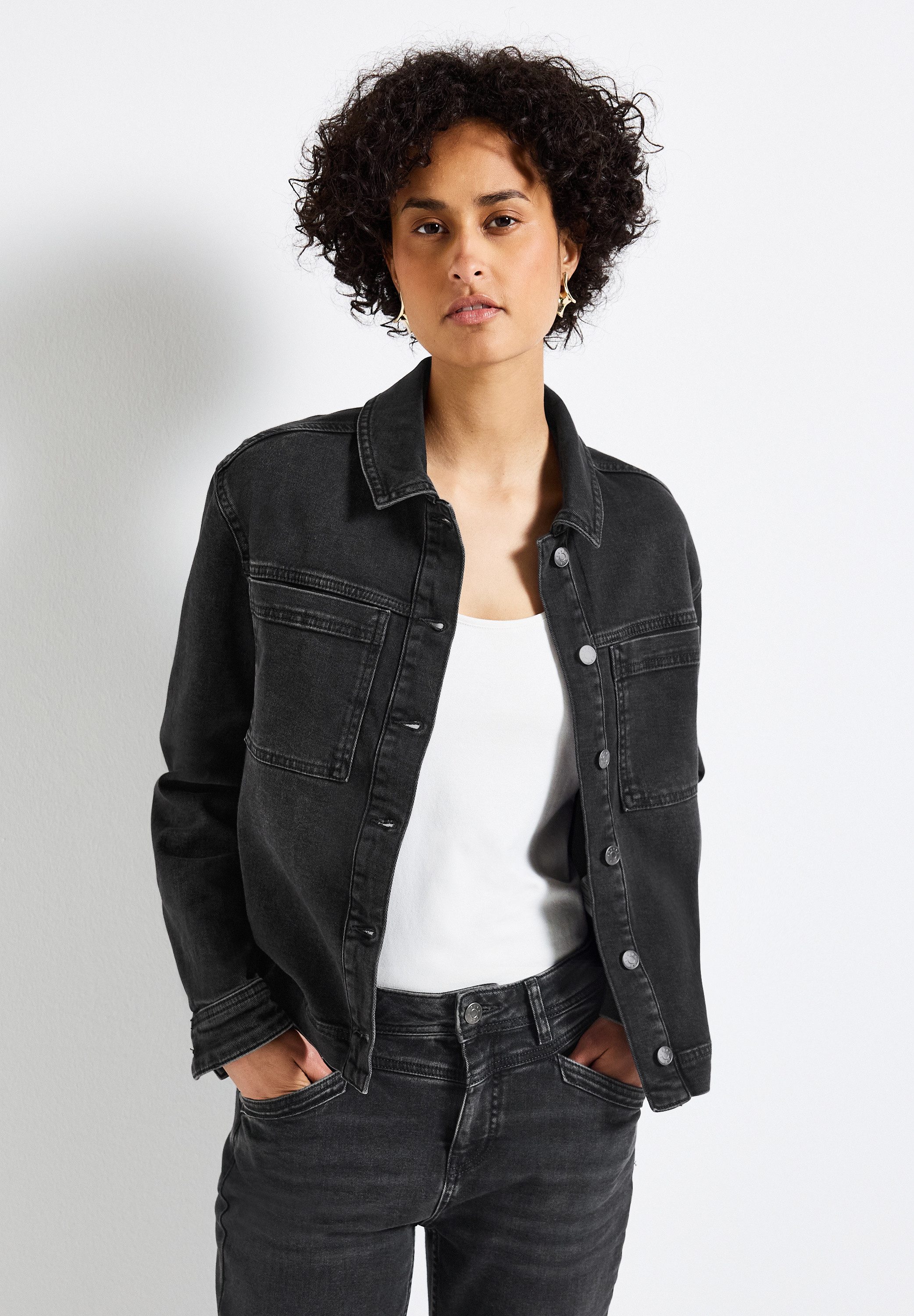 STREET ONE Jeansjacke mit Knopfleiste günstig online kaufen