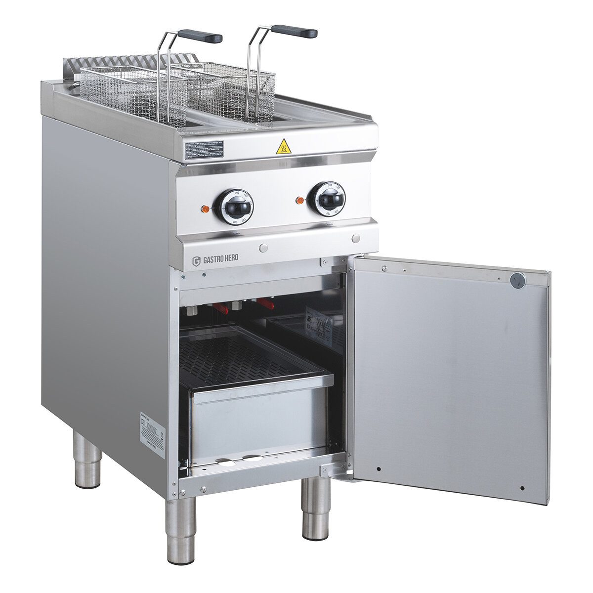 GastroHero Fritteuse Elektro Doppel Fritteuse 2x7 Liter 10,5 kW Edelstahl