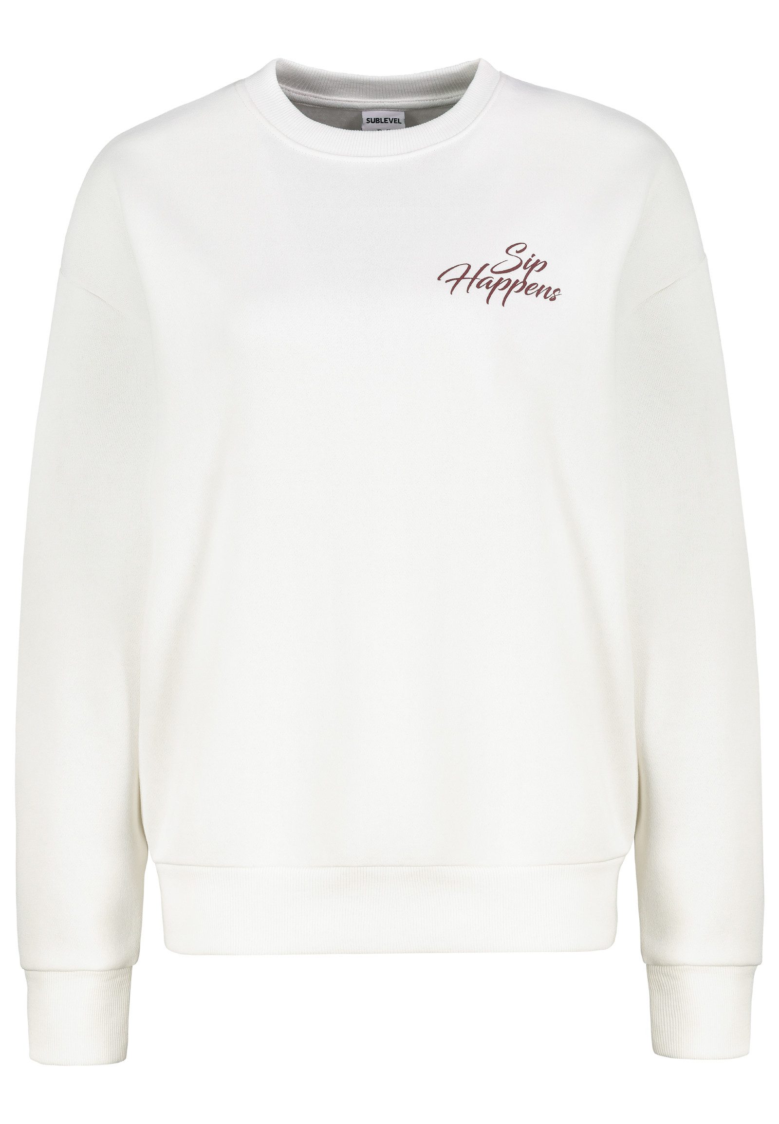 SUBLEVEL Longpullover mit Schriftzug Dolce Far Niente Summer Sweat günstig online kaufen